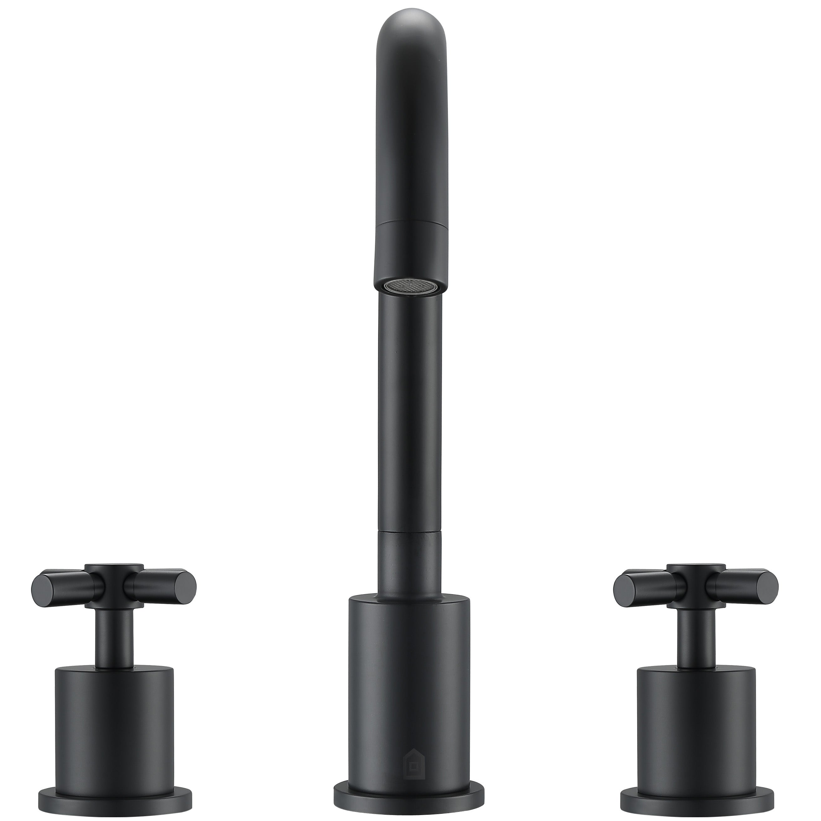 Ancona Prima 3 Widespread Double Handle Bathroom Faucet in Matte Black - Modern Matte Black Bathroom Sink Faucet for Vanity, Powder Room & Guest Bath - Easy Installation & Durable Finish