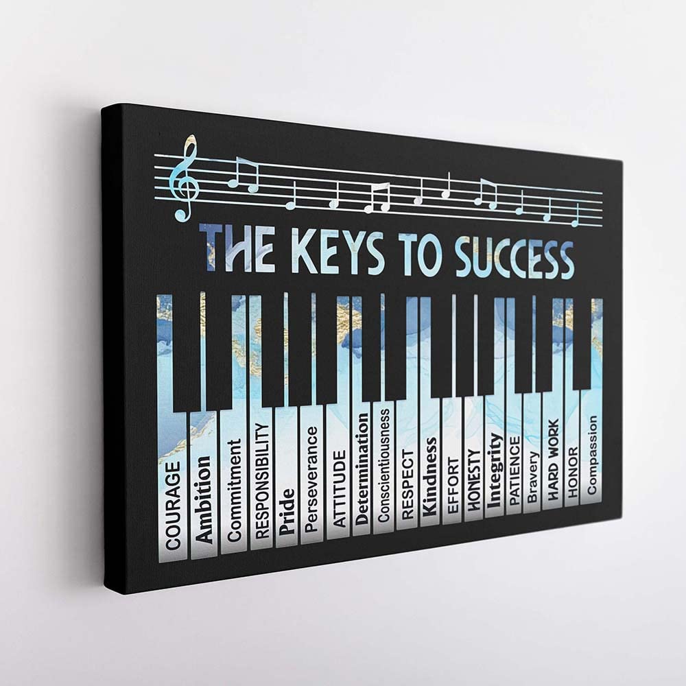 AETICON Motivational Classroom Decor Canvas - 'The Key to Success' Inspirational Wall Art for Music Classrooms, Back to School Decor, Perfect Gift for Music Lovers - Ideal for Music Rooms, Studios & School Decorations
