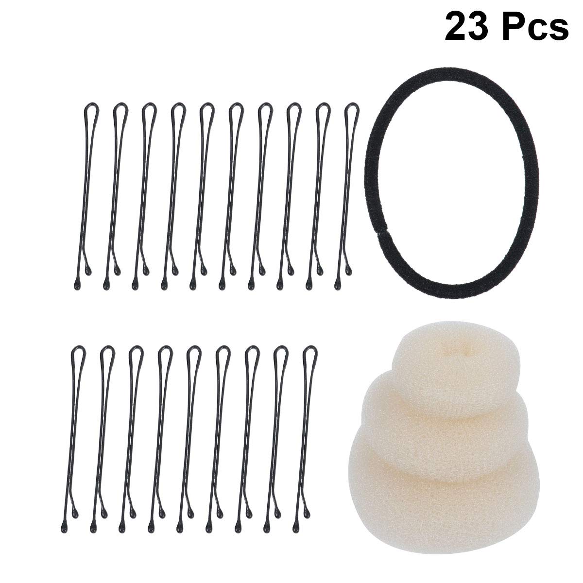 5 in 1 Hot Hair Donut Bun Ring Styler Maker with Hairpin Clip & Hair Band - Professional Hair Styling Accessories for Women (Beige) | Perfect for Updos, Ponytails & Special Occasions