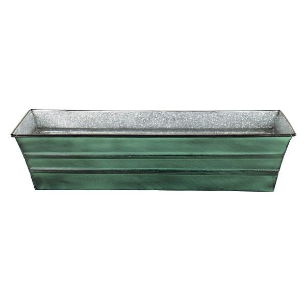 Galvanized Steel Flower Box Planter - Rustproof Outdoor Garden Planter for Flowers, Herbs & Plants - Perfect for Patio, Balcony & Window Sill Decor