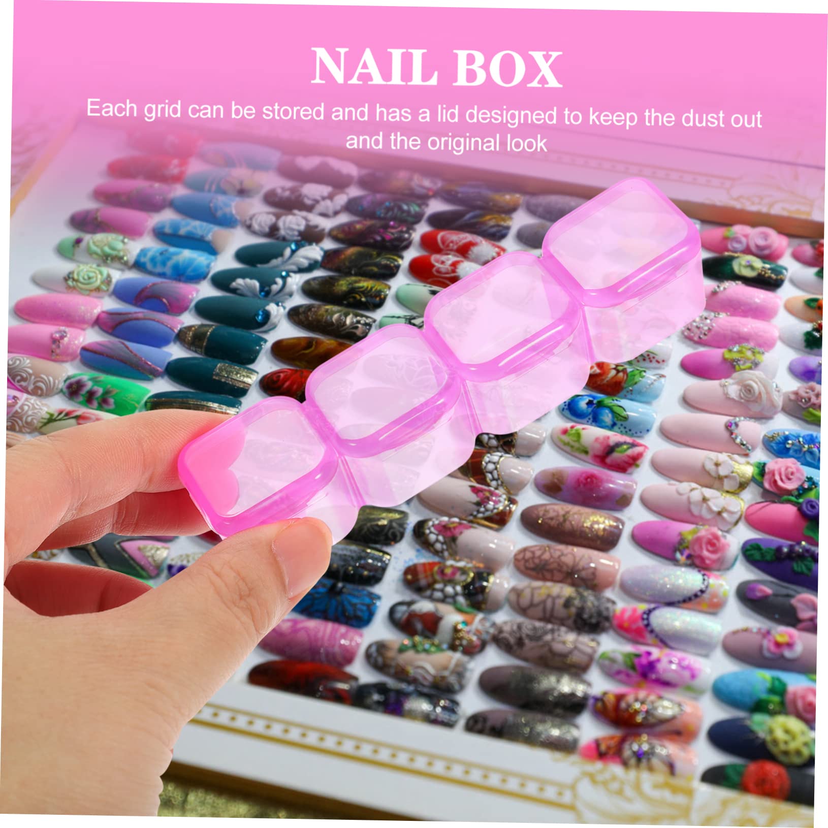 Healeved 112-Compartment Nail Art Organizer - Portable Rhinestone & Nail Tip Storage Box with Exquisite Workmanship | Perfect for Salon Professionals, DIY Nail Artists & Travel Nail Kits
