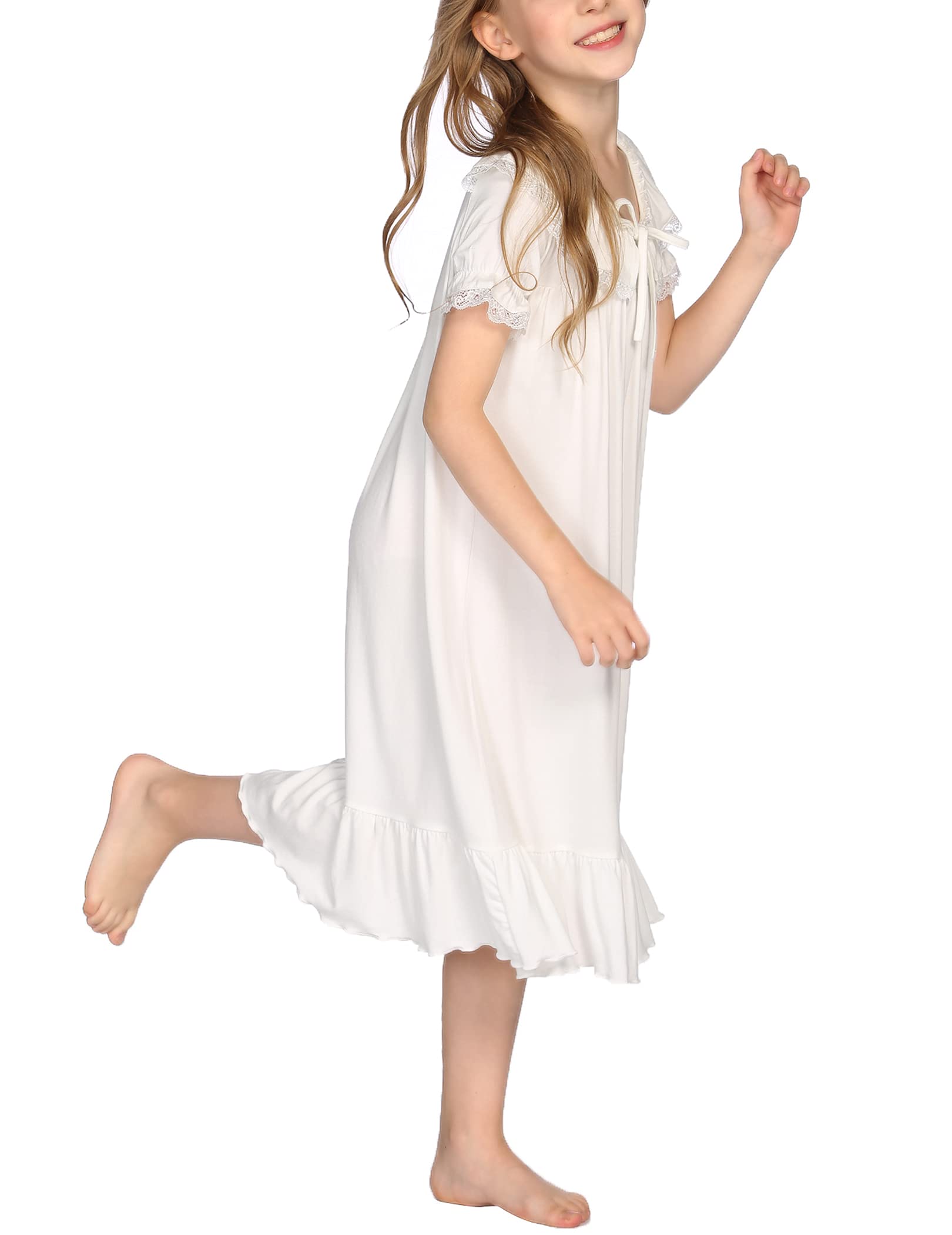 Ekouaer Girls Soft Princess Nightgown - Cute Sleep Shirt for Toddlers & Kids - Perfect for Bedtime, Sleepovers & Comfortable Lounging