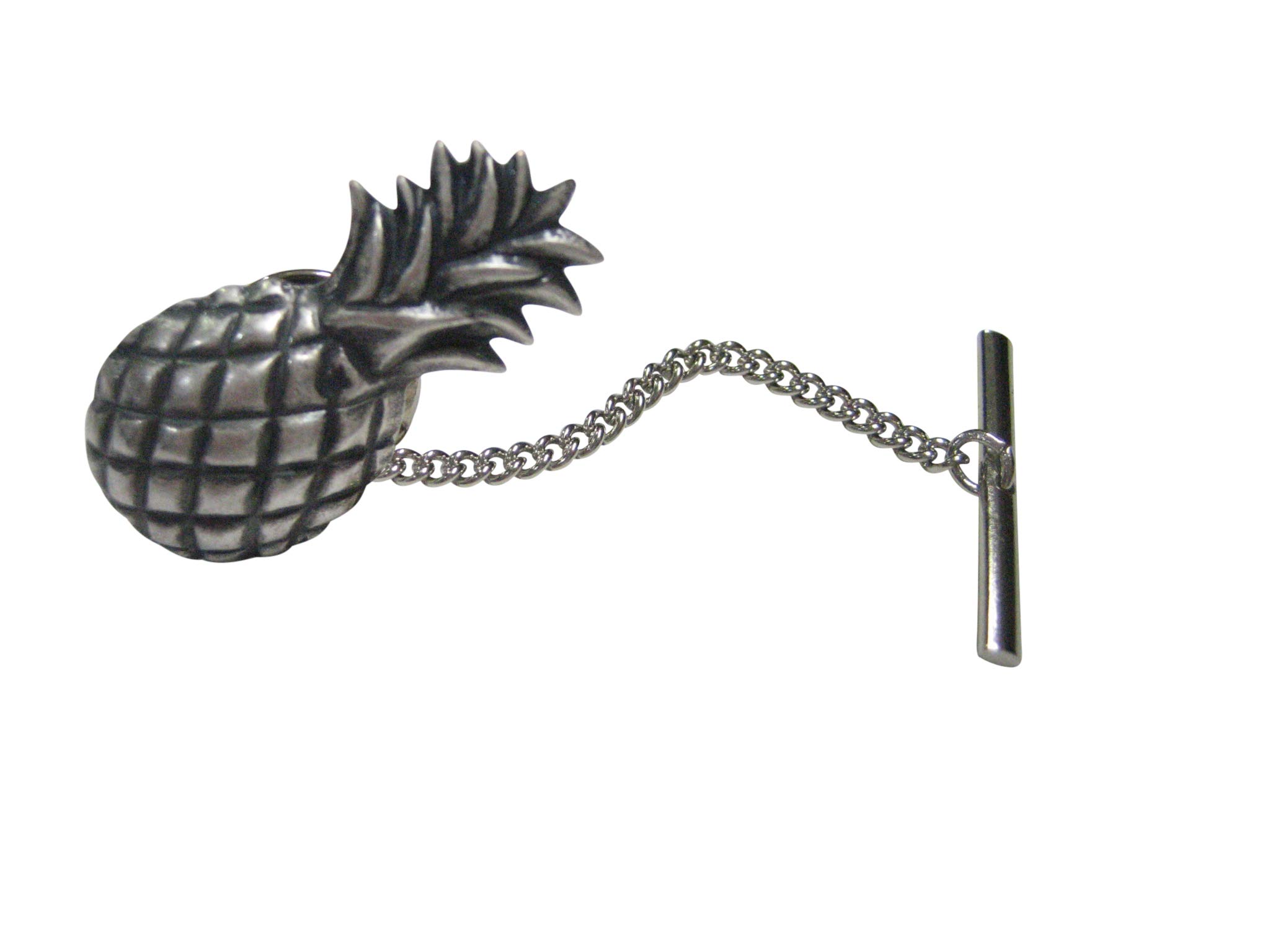 Kiola Designs Silver Pineapple Tie Tack - Elegant Fruit Lapel Pin for Men & Women - Perfect for Weddings, Parties & Formal Events