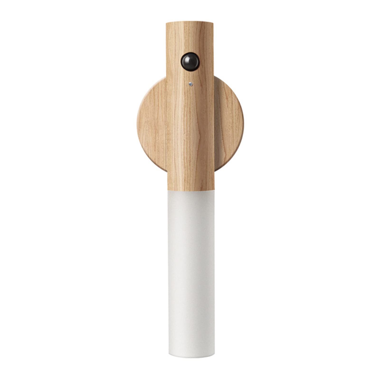 Rechargeable LED Baton Wall Light with Motion Sensor - 360° Rotatable Wooden Magnetic Night Light for Wardrobe, Cabinet, Closet (White Oak) - Perfect for Bedroom, Hallway & Staircase Lighting