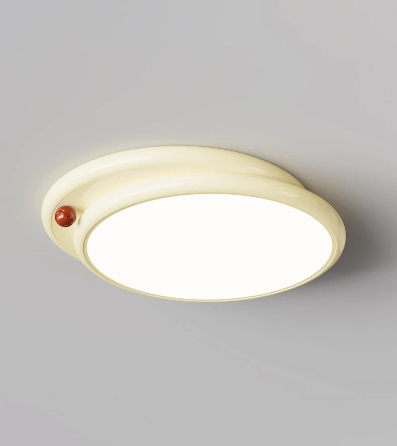 Nordic Style Cream White Ceiling Lamp - Modern Minimalist Lighting Fixture for Living Room, Bedroom, and Dining Room