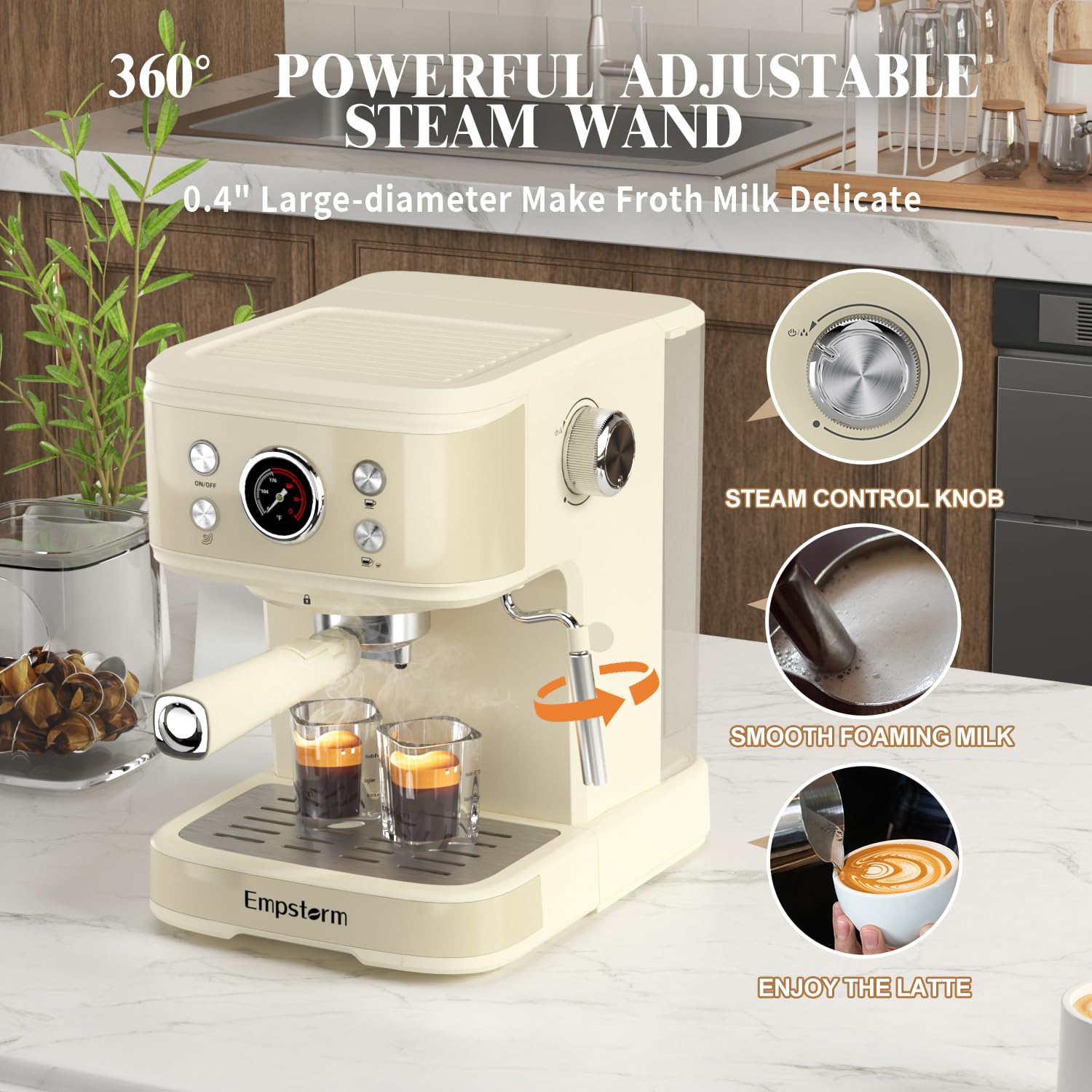 Professional 20 Bar Espresso Machine with Milk Frother - 2-in-1 Cappuccino & Latte Maker, Compatible with NS Original Capsules - Perfect for Home Brewing, Coffee Shops & Office Use