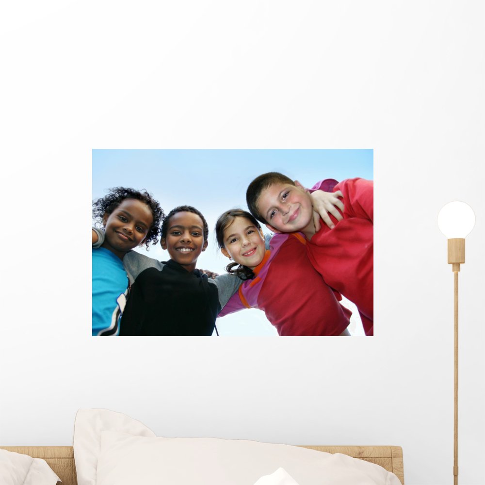 Wallmonkids Peel and Stick Wall Decals - 18x12 Inch Removable Diversity Themed Wall Stickers for Kids Room Decor, Nursery, Classroom & Playroom