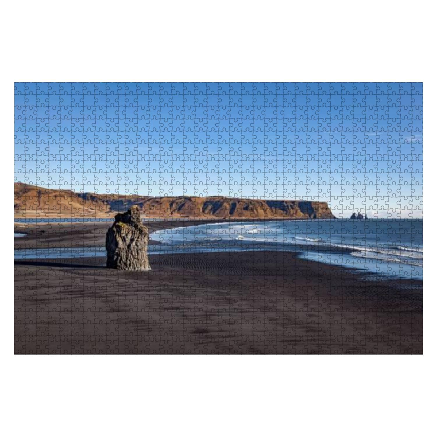 1000-Piece Wooden Jigsaw Puzzle - Cape Dyrholaey & Arnardrangur Black Sand Beach Iceland Scenic Landscape Puzzle for Adults & Kids | Educational Brain Teaser, Stress Relief Game | Perfect for Family Bonding, Classroom Activities & Relaxation