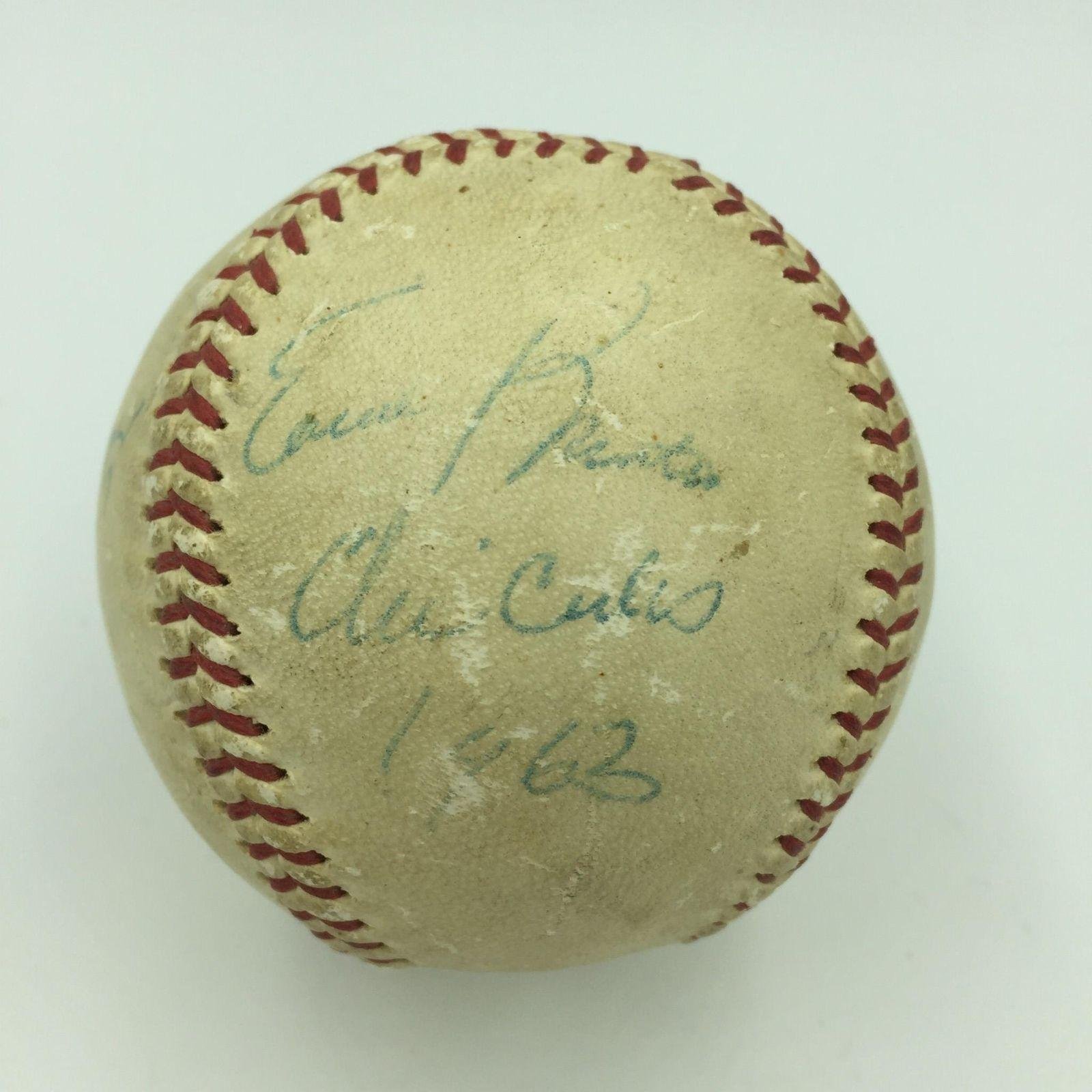 Authentic 1963 Ernie Banks Signed Game Used National League Chicago Cubs Baseball with JSA COA - MLB Collectible Memorabilia for Sports Fans and Vintage Baseball Enthusiasts - Perfect for Display, Gifts, and Sports Memorabilia Collections