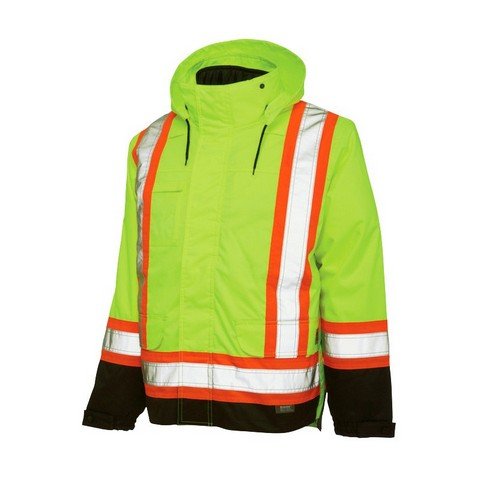 High Visibility Safety Jacket for Men - 5-in-1 Reflective Work Vest with Pockets | Ideal for Construction, Road Work, Night Running & Outdoor Activities