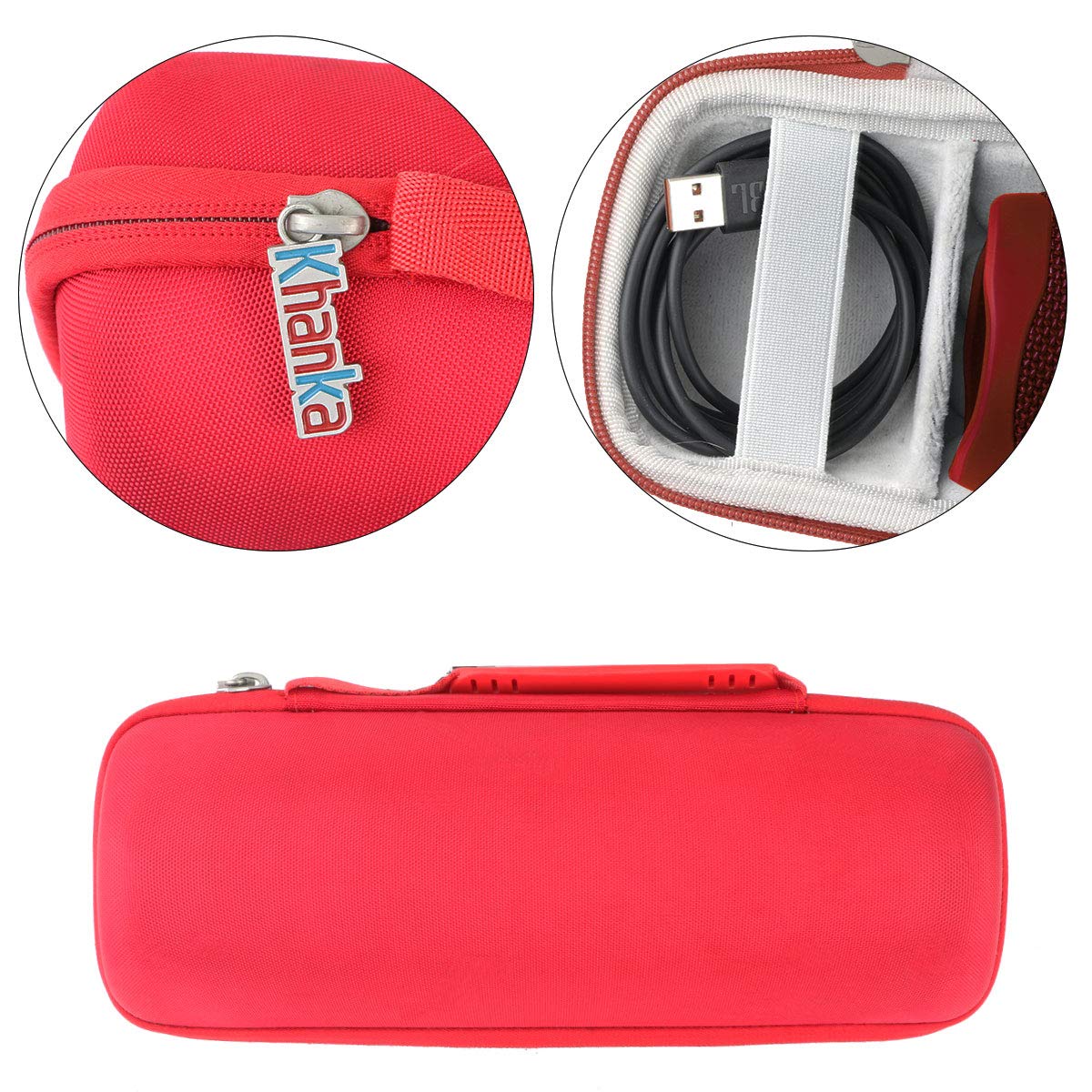 JBL Flip 7/6/5 Hard Travel Case - Protective Cover for Portable Bluetooth Speaker | Durable EVA Shell with Custom Fit | Perfect for Outdoor Adventures, Travel & Beach (Red/White)