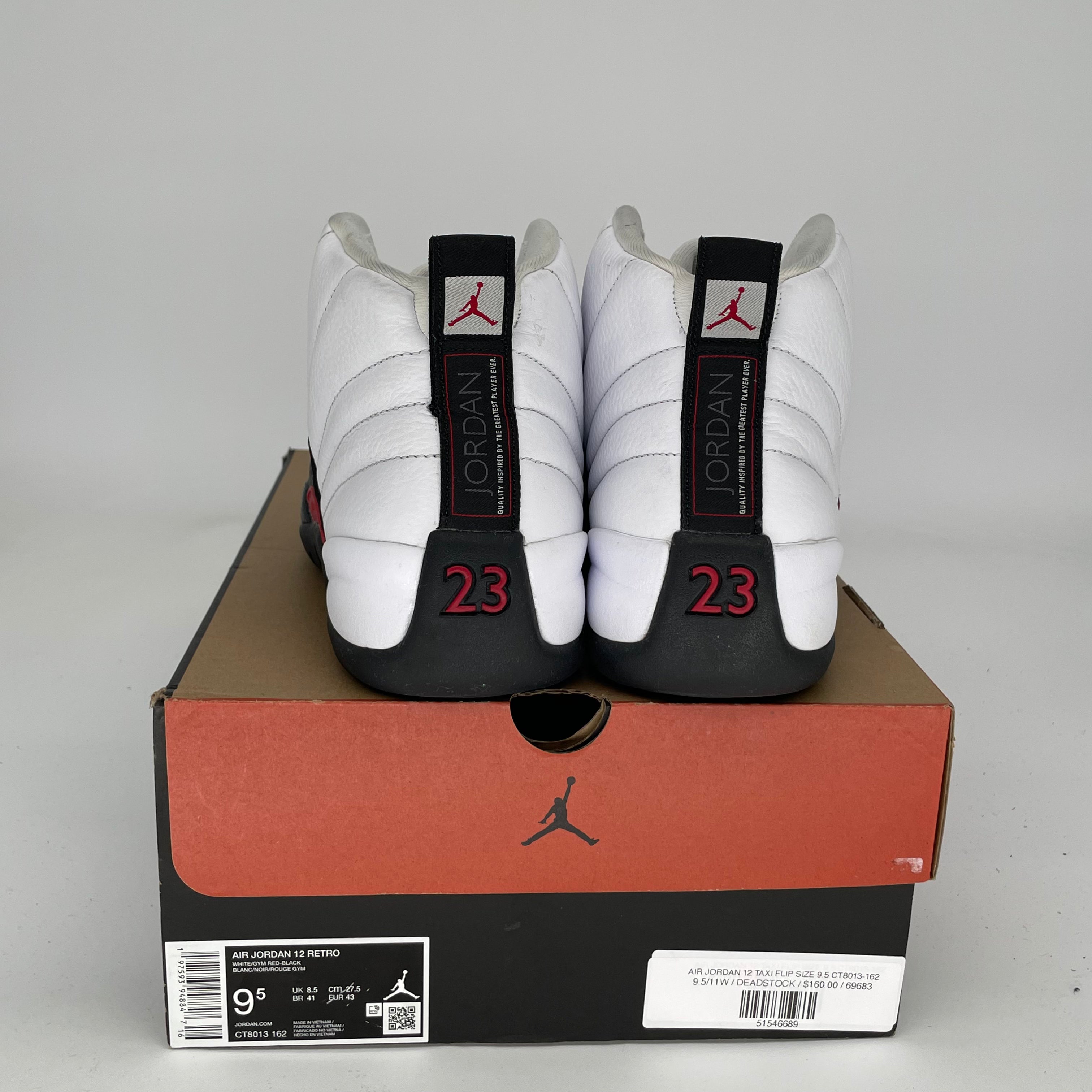 AIR JORDAN 12 TAXI FLIP Basketball Shoes Men's Size 9.5 - Retro CT8013-162 Sneakers for Streetwear & Casual Outfits