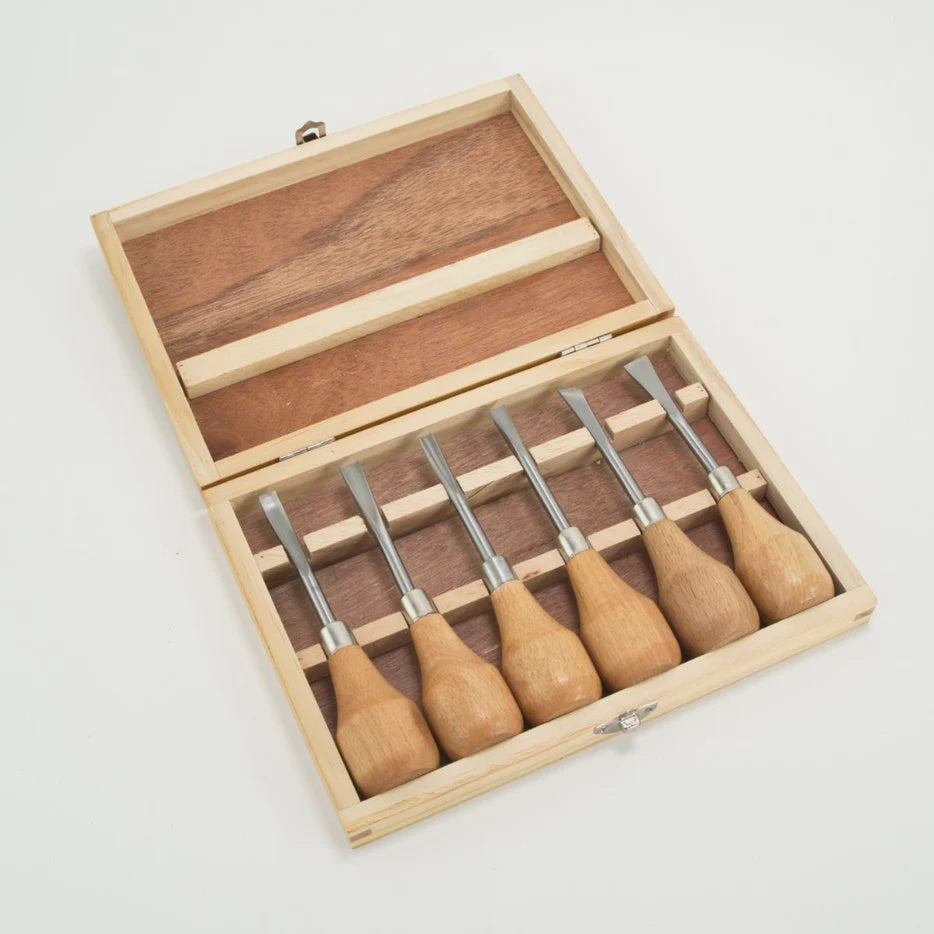 6-Piece Kids Wood Carving Tool Set - Safe & Durable for DIY Woodworking Projects - Perfect for Beginners & Young Crafters