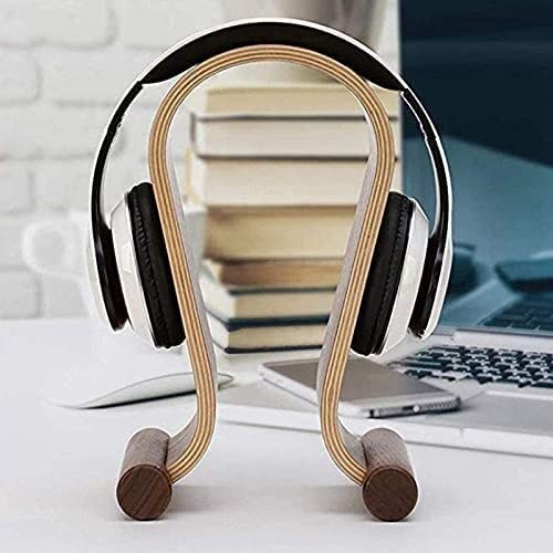 Premium Wooden Headphone Stand Holder - Universal Gaming & Studio Headset Stand with Non-Slip Base, Desktop Headphone Rack for Sony, Bose, Beats (Walnut) - Perfect for Home Office, Gaming Setup & Workspace Organization