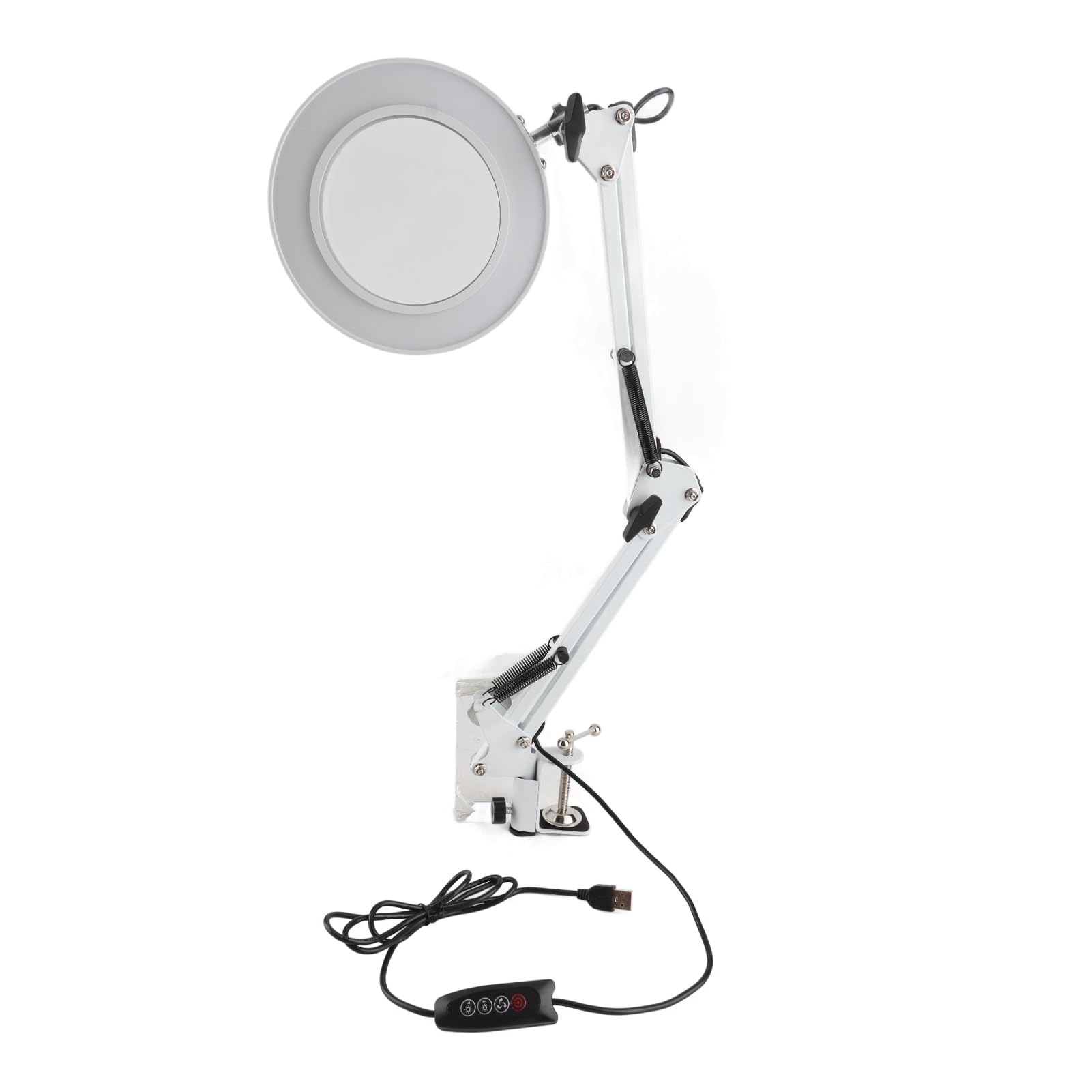 Dioche 5X Magnifying Glass Lamp with LED Light - Adjustable Clip-On Desk Lamp for Reading, Nail Art, Beauty & Close Work | USB Powered Magnifier Light for Crafts, Jewelry Repair & Hobbies