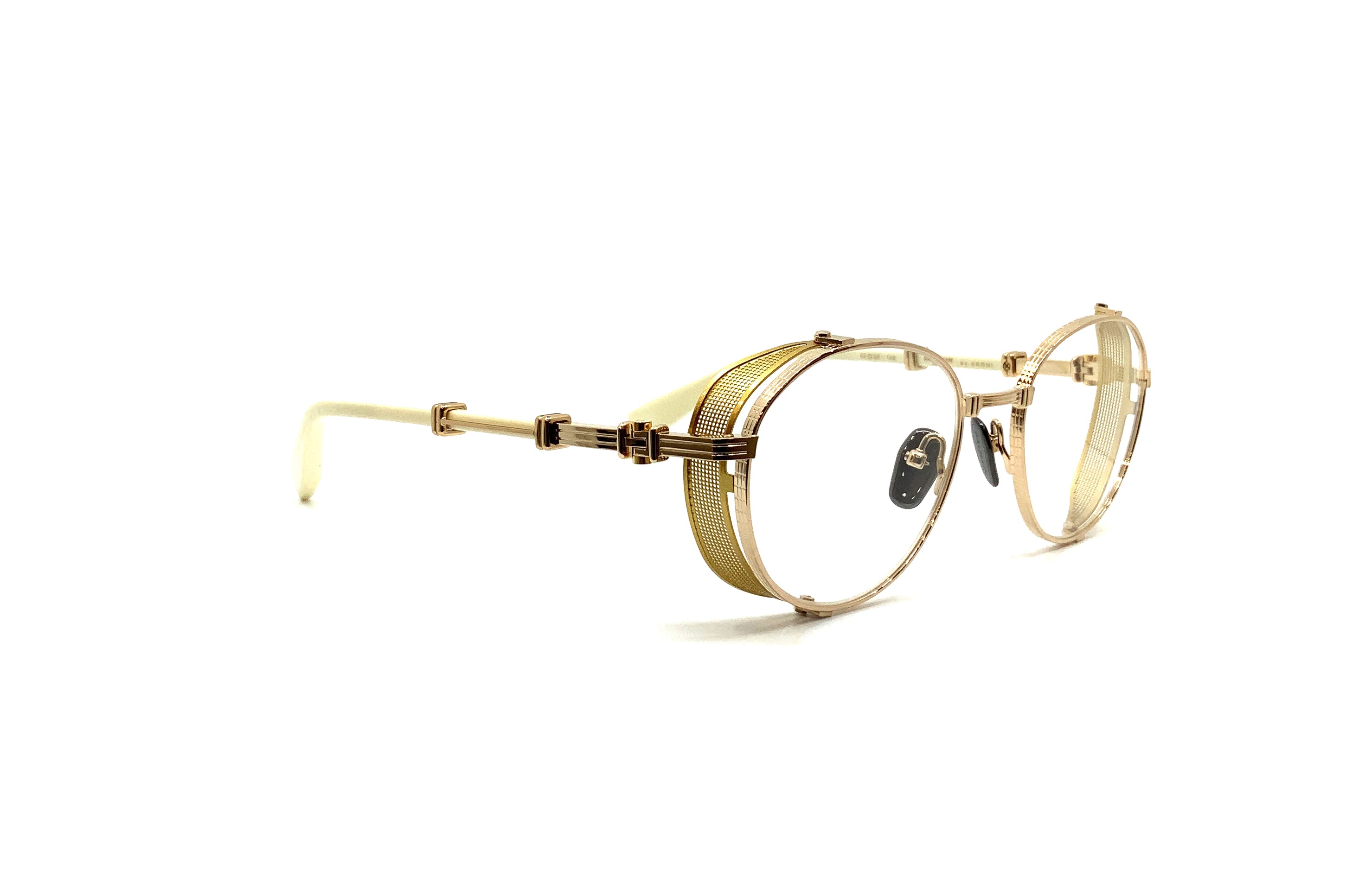 Balmain Brigade I Gold & White Sunglasses - Luxury Designer Shades for Men & Women - Perfect for Outdoor, Beach & Fashion Events