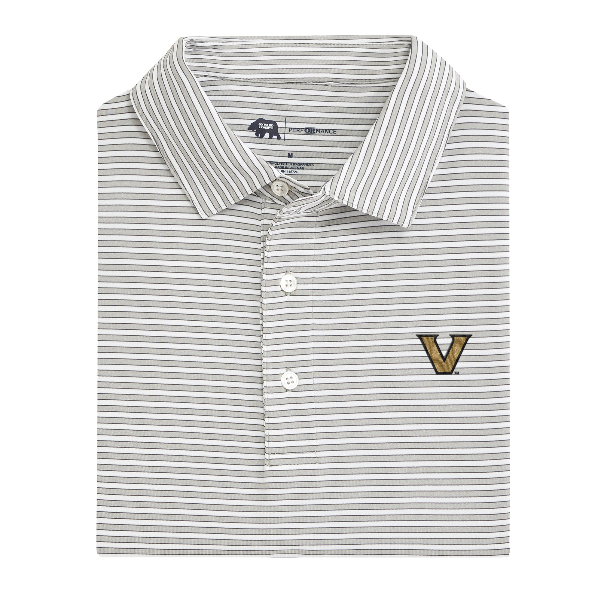Mulligan Stripe Vanderbilt Performance Polo Shirt for Men - Breathable Moisture-Wicking Golf & Casual Wear