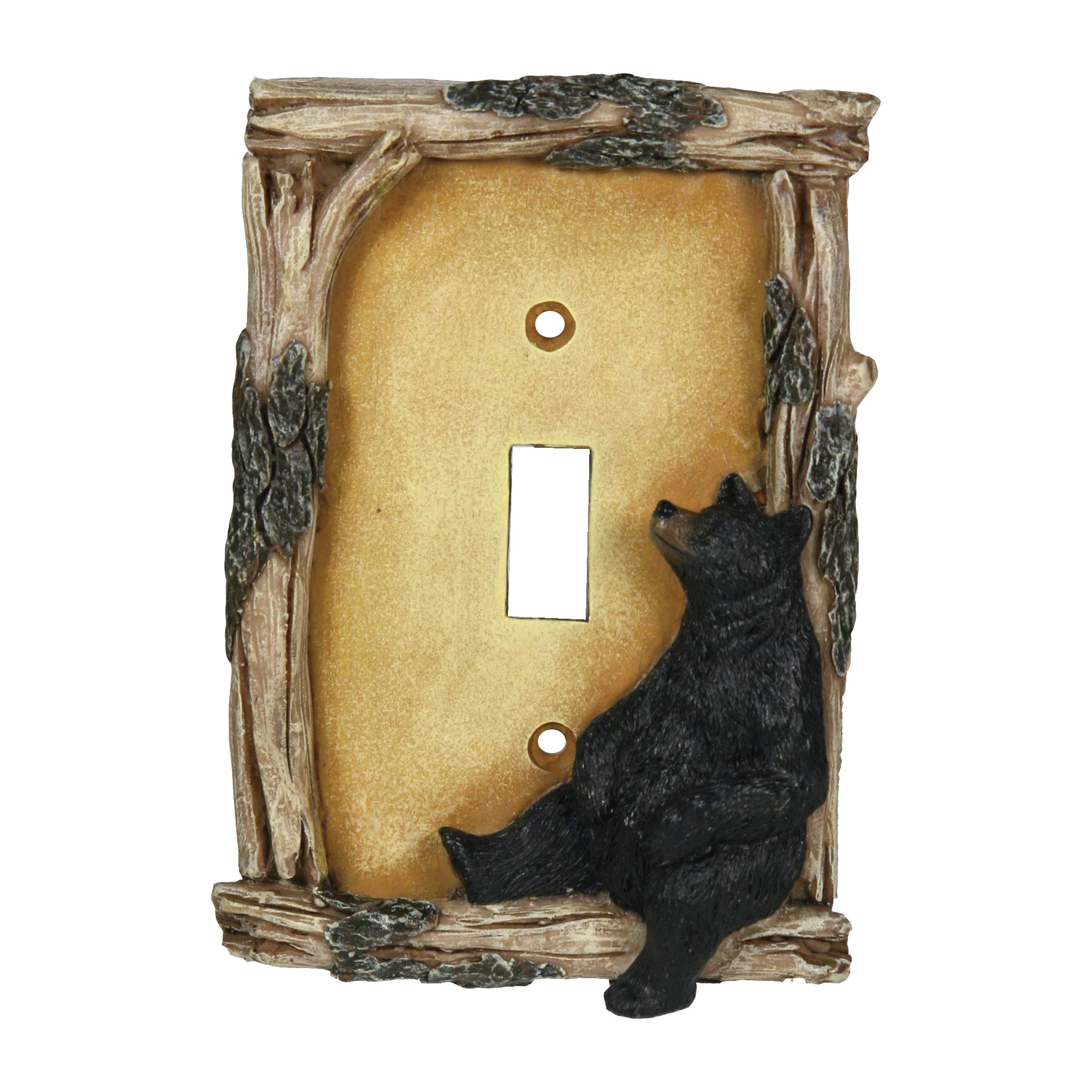 Rivers Edge Products Bear Design Electrical Cover Plate - Fits Standard Light Switch, Includes Screws - Perfect for Cabin, Hunting Lodge, Rustic Home Decor