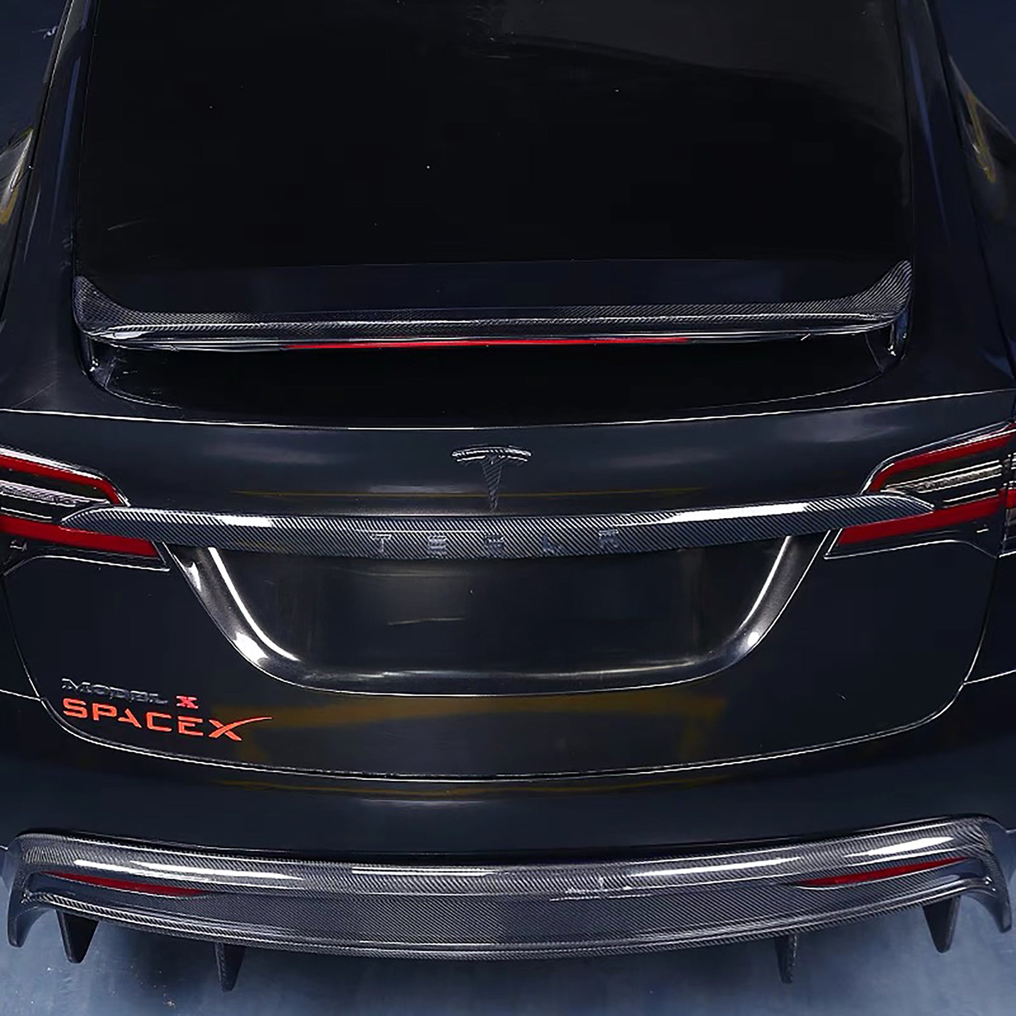 Premium Real Carbon Fiber Rear Wing Spoiler for Tesla Model X (2021-2025) - High-Performance Aerodynamic Upgrade for Sporty Look & Better Stability