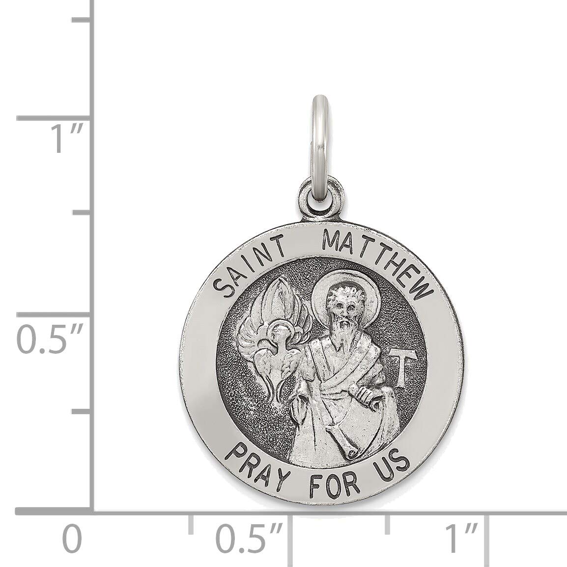 Sterling Silver St. Matthew Medal Jewelry for Religious Gifts