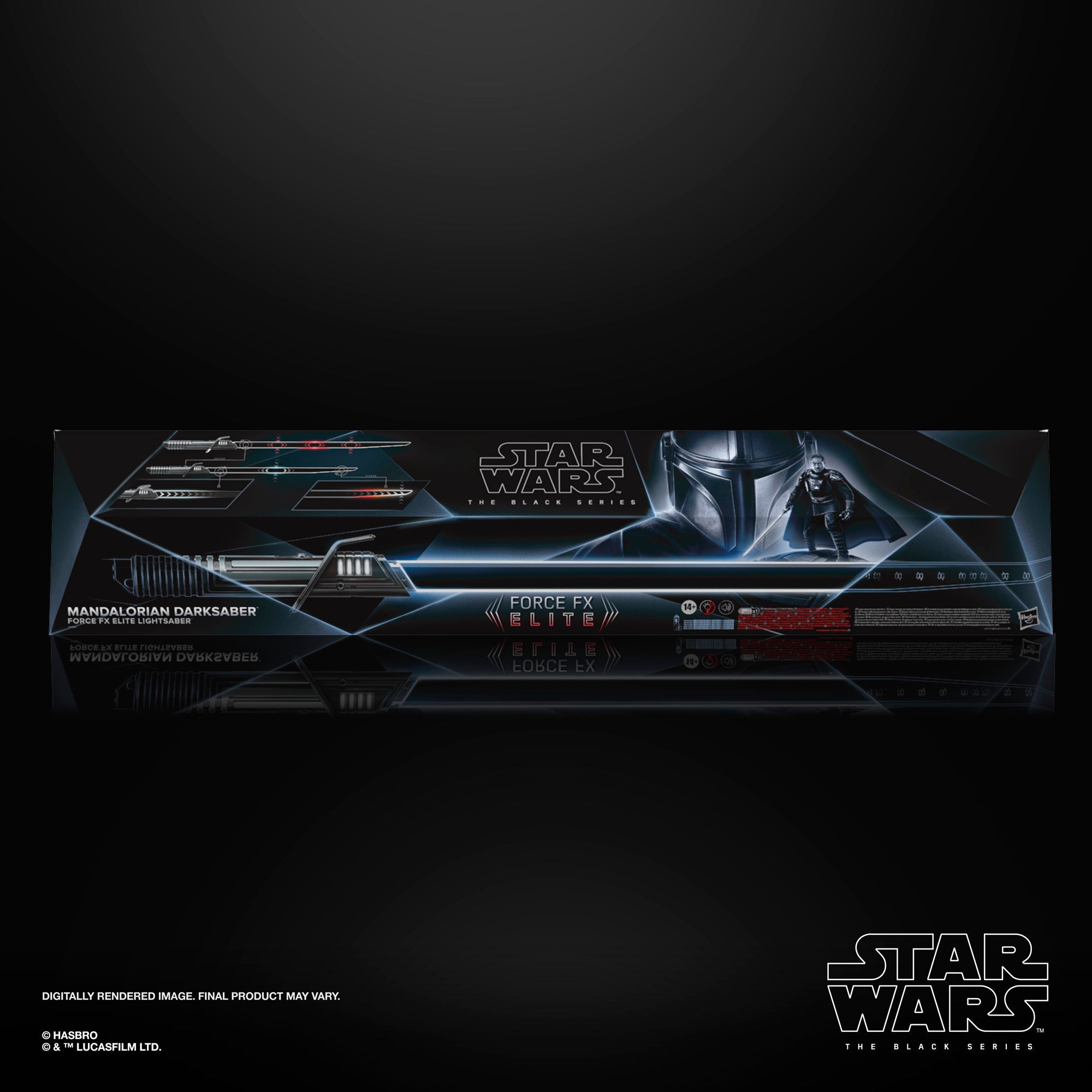 Star Wars The Black Series Mandalorian Darksaber Force FX Elite Lightsaber - Premium Collectible Replica for Display & Cosplay - Perfect for Star Wars Fans, Collectors & Role-Playing Scenes