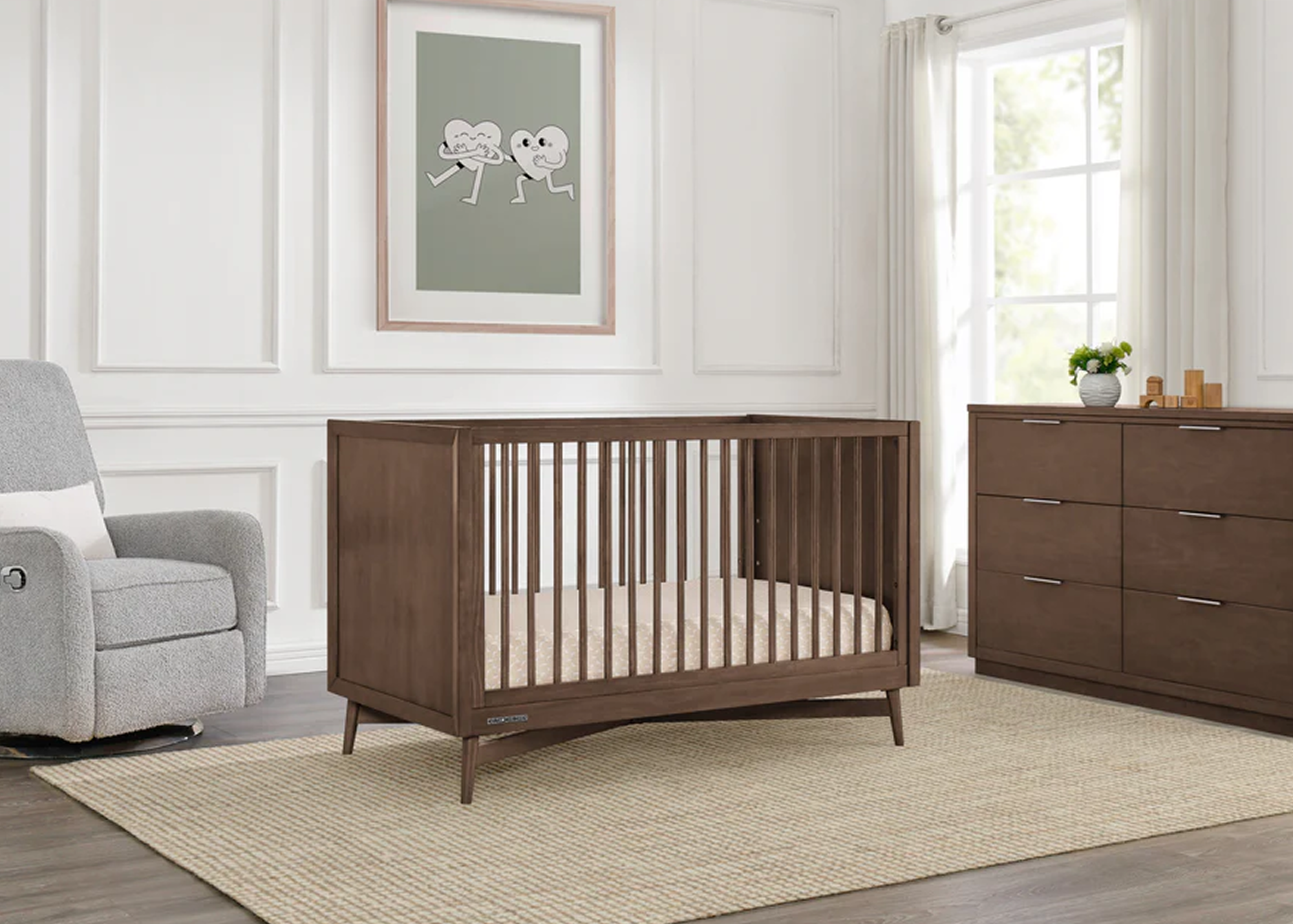 Dylan 4-in-1 Convertible Baby Crib - Toddler Bed, Daybed & Full-Size Bed | Safe & Stylish Nursery Furniture for Newborns to Teens | Perfect for Bedrooms, Daycare & Guest Rooms
