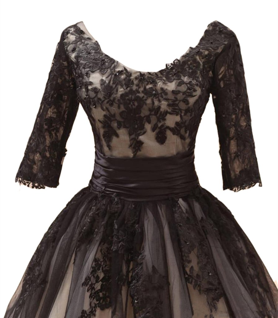 Emanni Women's A-Line Applique Formal Evening Dress Wedding Gown Ball Gown Black Size 22W - Perfect for Prom, Bridal Party & Black Tie Events