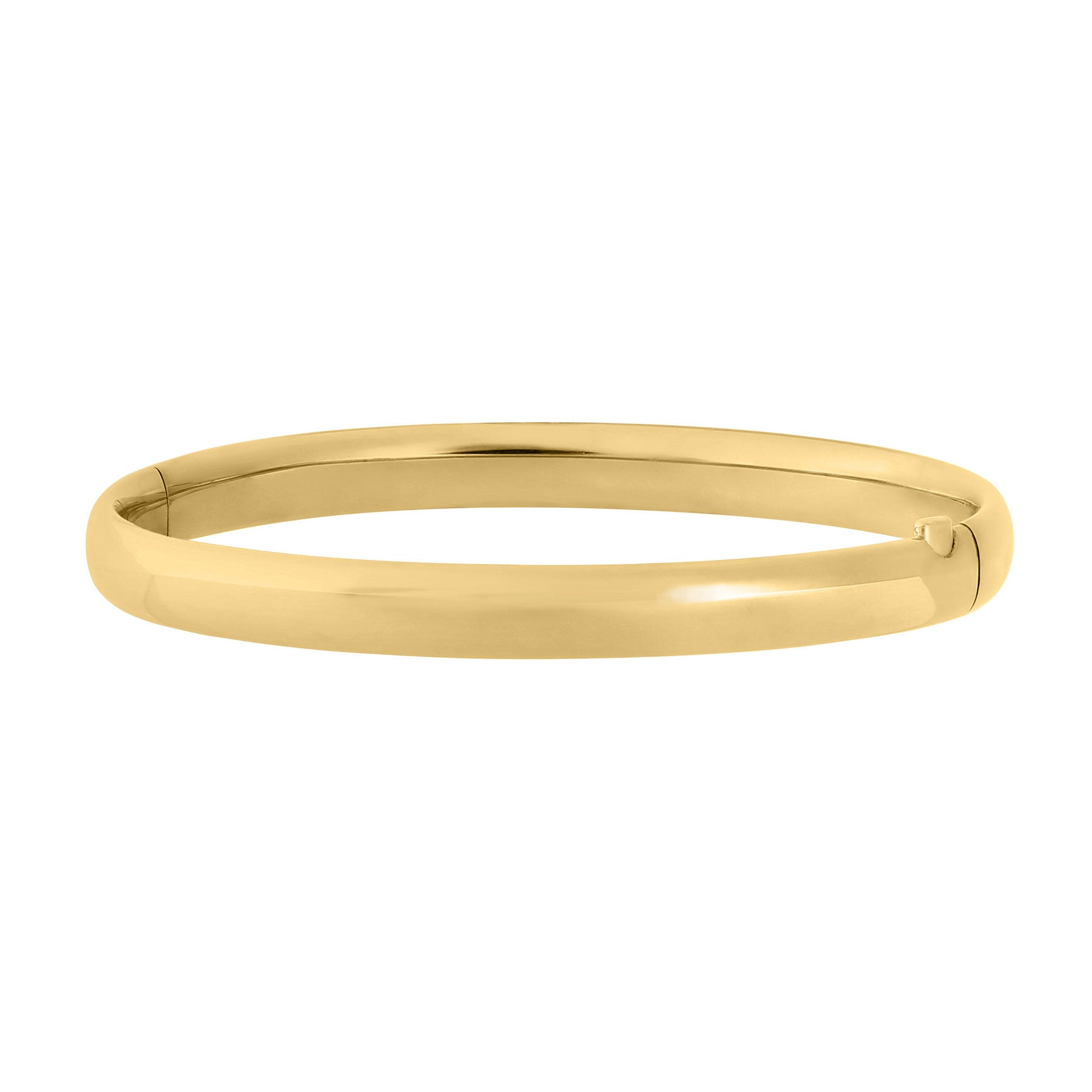 14K Gold Filled 6mm Plain Bangle Bracelet - Elegant Minimalist Jewelry for Women, Perfect for Everyday Wear, Gifts & Special Occasions