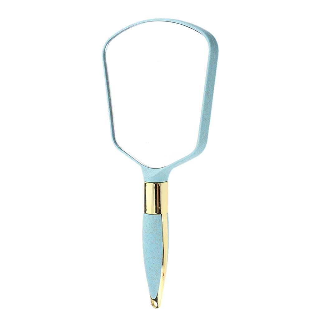 LOSA PVC Handheld Makeup Mirror - Compact Cosmetic Mirror for Vanity, Home, Salon & Travel - Lightweight & Durable - Perfect for On-the-Go Touchups & Professional Makeup Application (Blue)