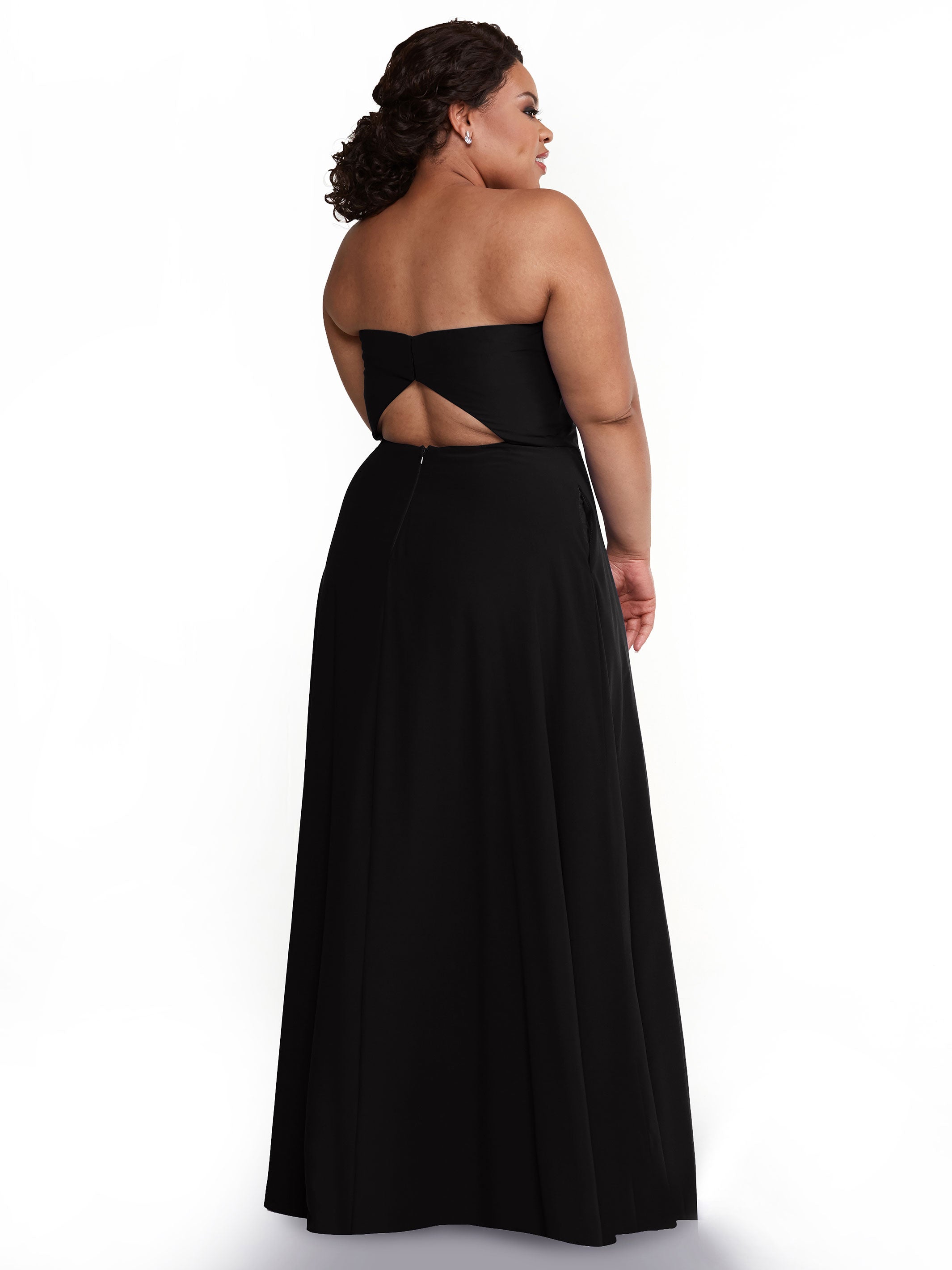 Strapless Stretch Chiffon A-Line Bridesmaid Dress with Pockets & Side Slit - Elegant Formal Wedding Party Gown for Bridesmaids, Evening Events & Special Occasions