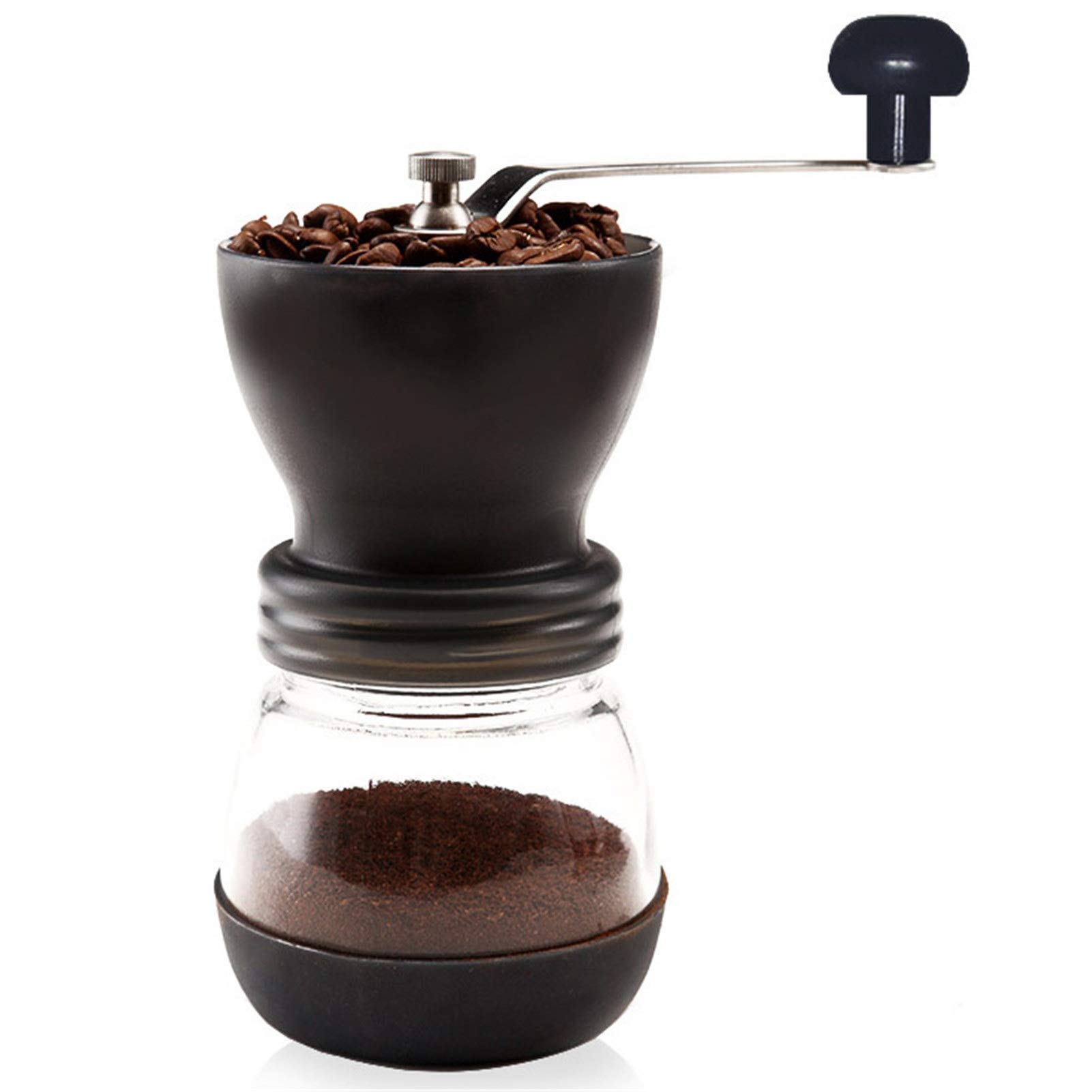 Premium Hand Coffee Grinder - Ceramic Burr Mill for Kitchen & Camping Use