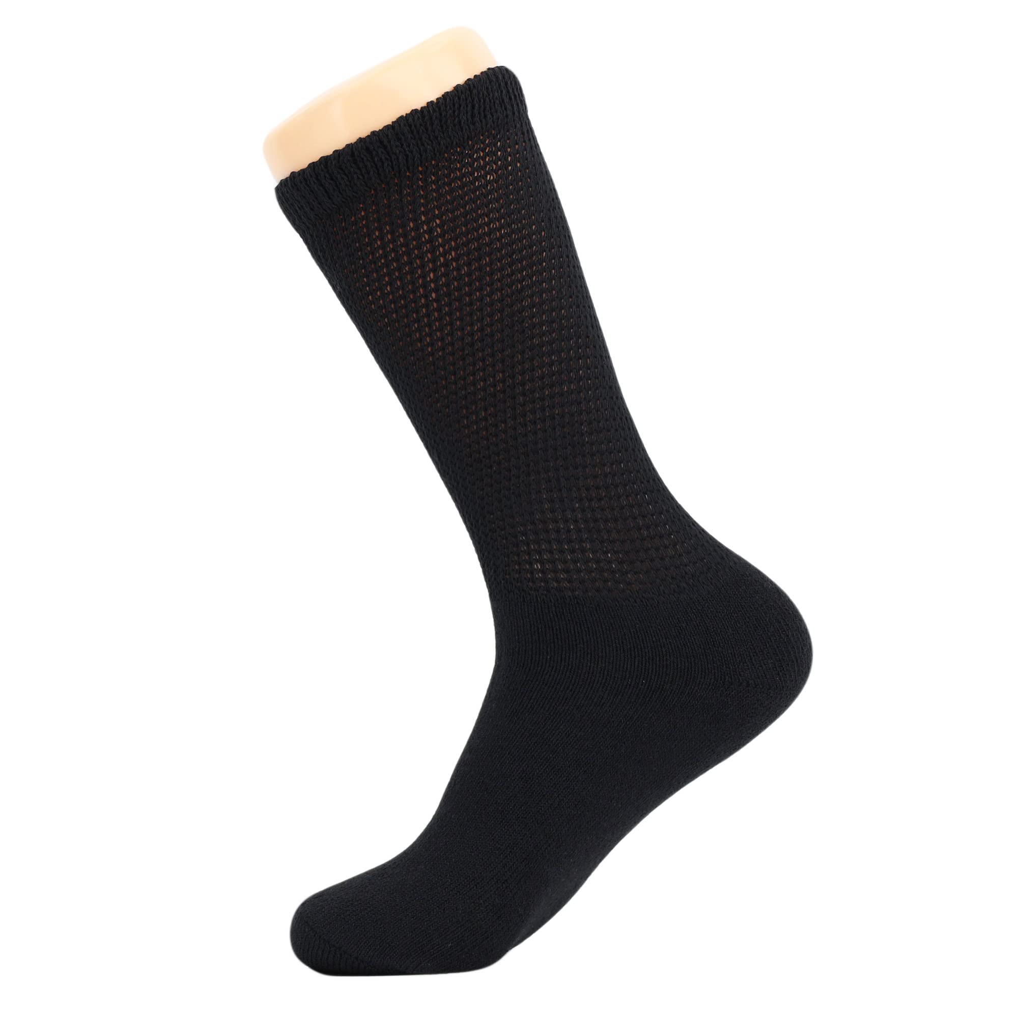 Best American Made Diabetic Crew Socks for Men - Seamless Comfort, Non-Binding Top & Loose Fit - Ideal for Diabetes Care, Daily Wear & Sensitive Feet