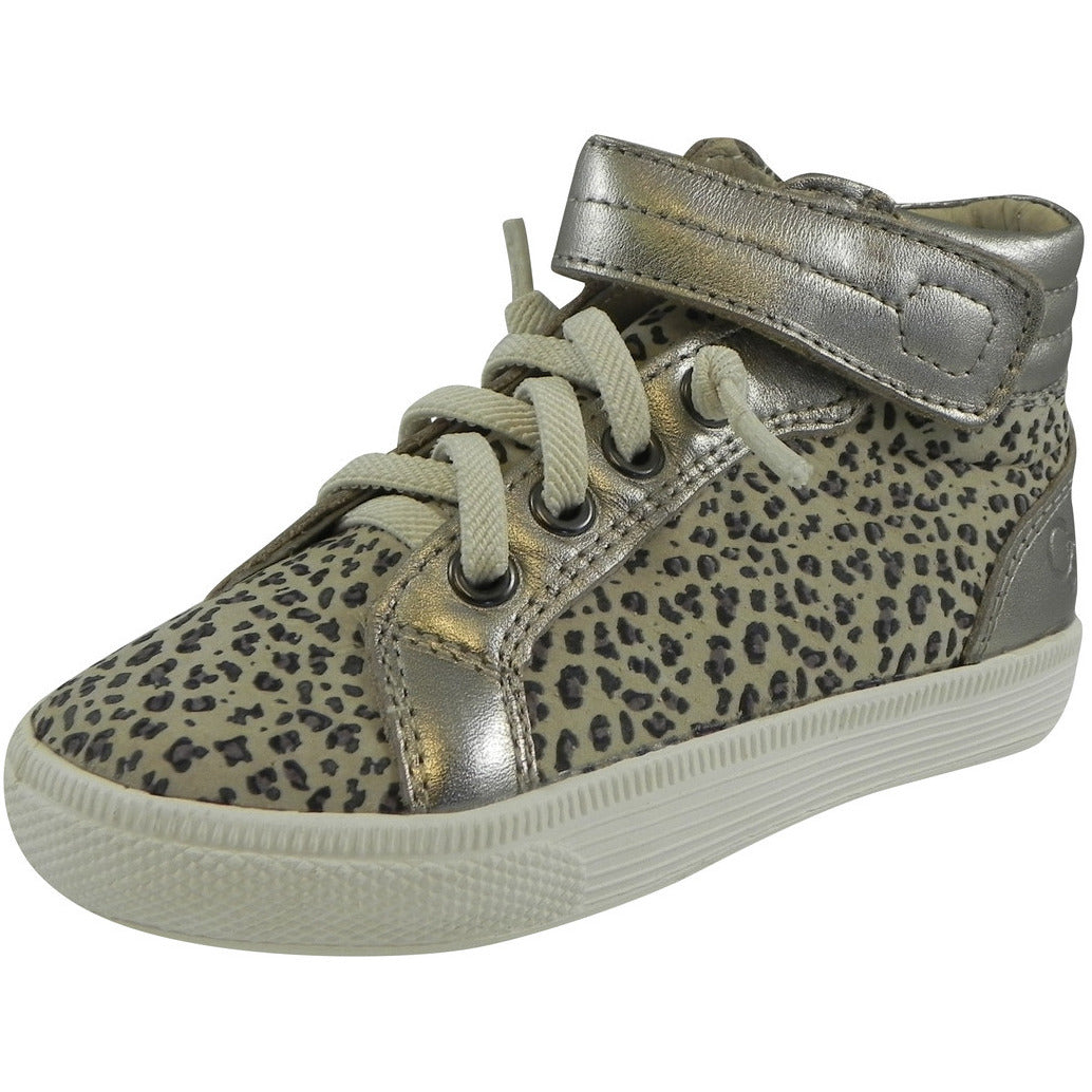 Old Soles 1035 Girls' Plush High Top Sneakers with Titanium Lace-Up - Comfortable School Shoes for Toddlers & Kids - Perfect for Playground, School & Everyday Wear