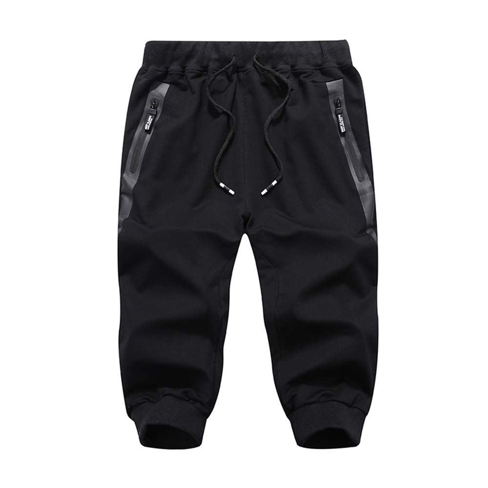 EKLENTSON Men's 3/4 Jogger Running Shorts - Summer Below Knee Workout Training Shorts with Zip Pockets | Gym, Running & Outdoor Activities