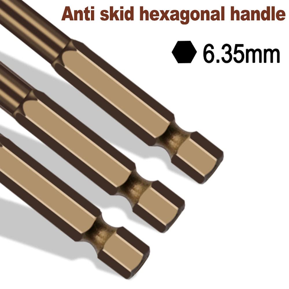 High-Performance Cross Alloy Drill Bit Set with Hex Handle & Spiral Groove - 4 Blades for Tile, Glass, Ceramics, Plastic & Steel (6MM) - Perfect for Home DIY Projects, Construction & Metalworking