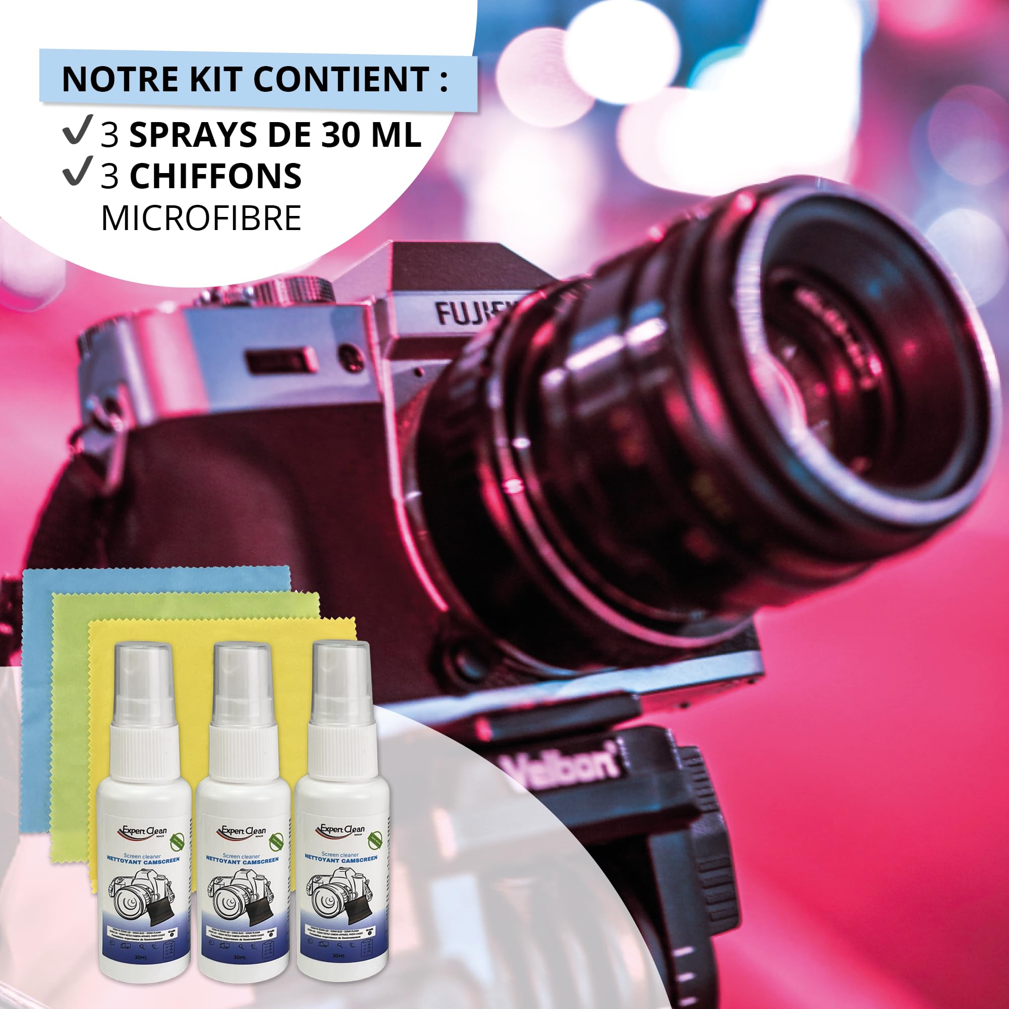 Premium Microfiber Cleaning Kit for Camera Lenses, Eyeglasses, Phone Screens & GoPro – Gentle Scratch-Free Cloth for DSLR, Smartphones & Electronics – Perfect for Travel, Photography & Daily Cleaning