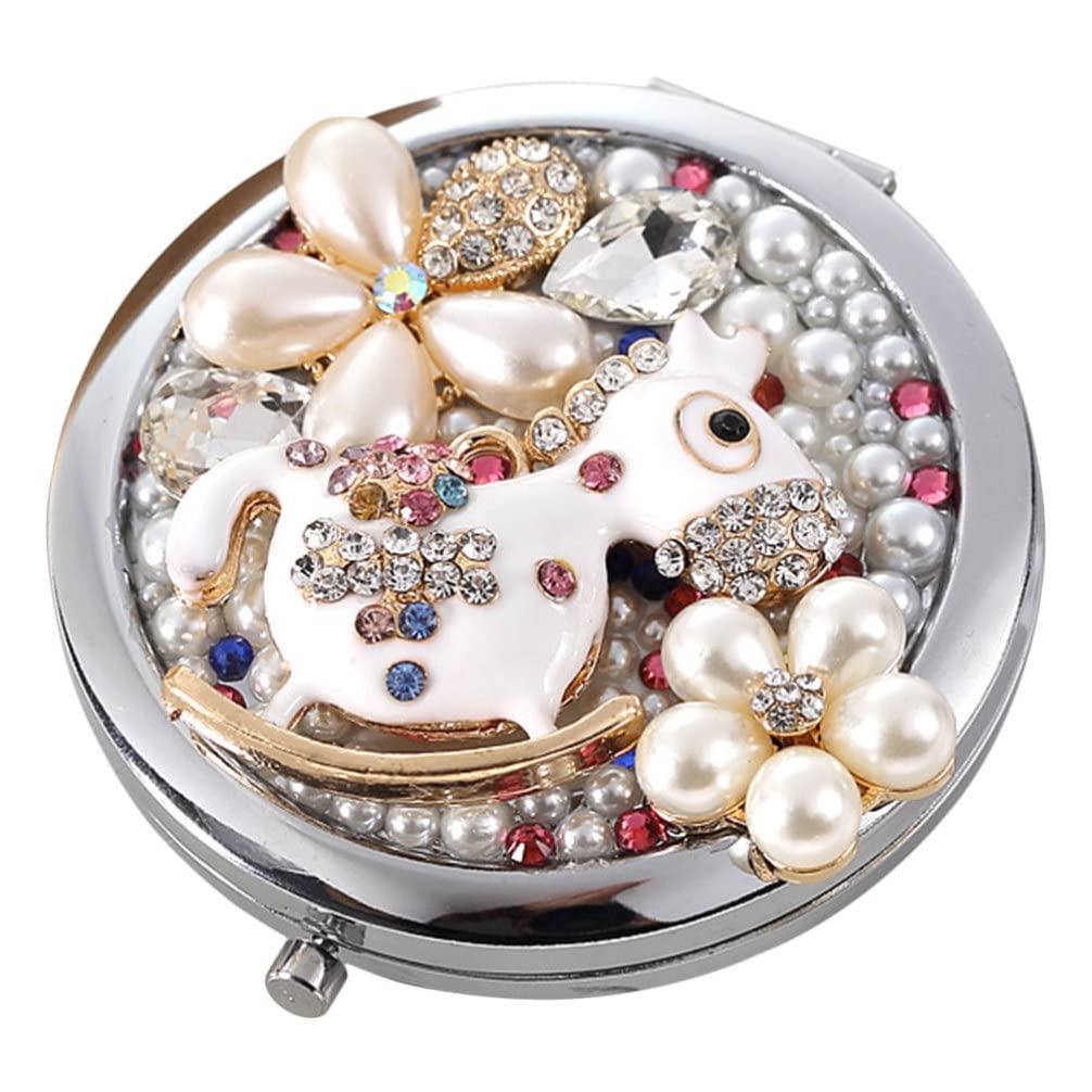 Beaupretty Mini Folding Mirror with 10X Magnification - Portable Compact Travel Makeup Mirror for Women & Girls - Perfect for Purse, Wallet, Travel & Home Vanity - Great Gift Idea for Her