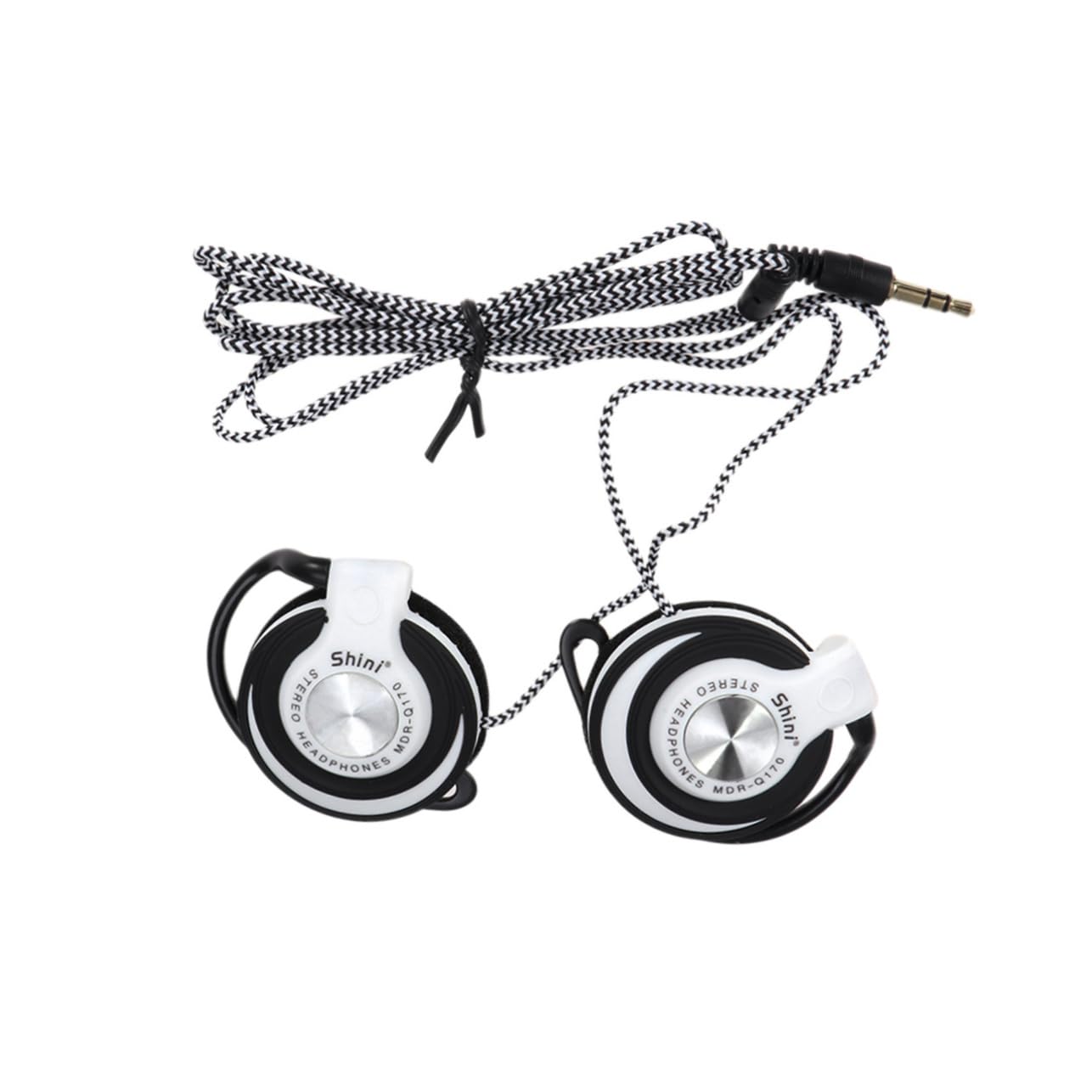 Gadpiparty Clip-On Wired Headphones - Lightweight Earhook Earbuds for Sports, PC, MP3 Players & DVD - Secure Fit for Running, Gym & Office Use