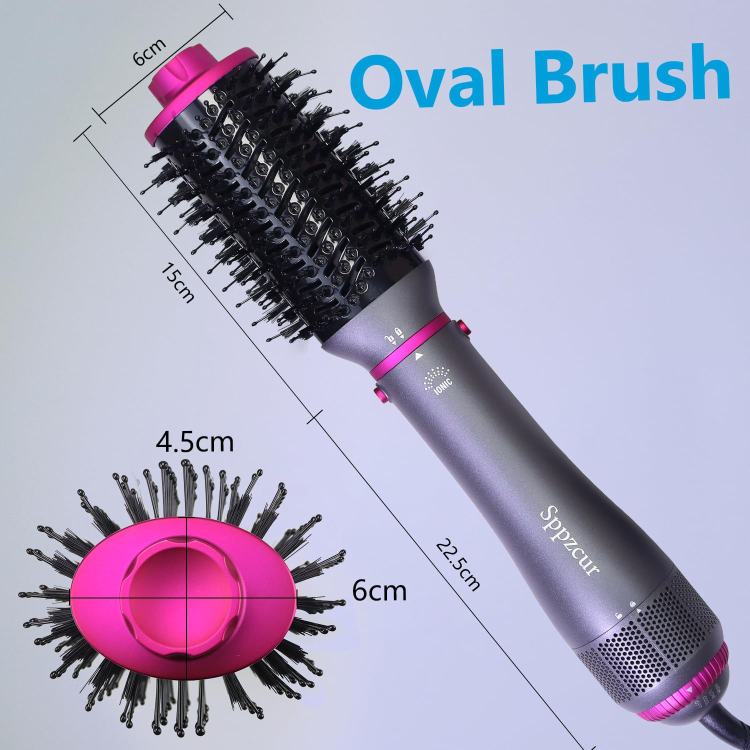 4-in-1 Hair Dryer Brush with Negative Ion & Diffuser - Salon Styling at Home