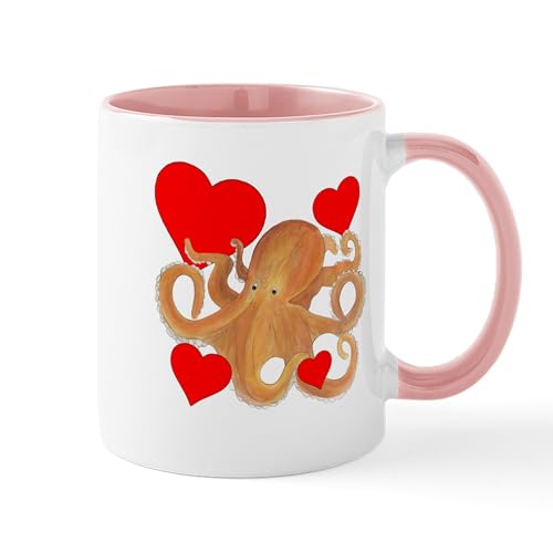 White/Pink Inside - Valentine Octopus Mug
