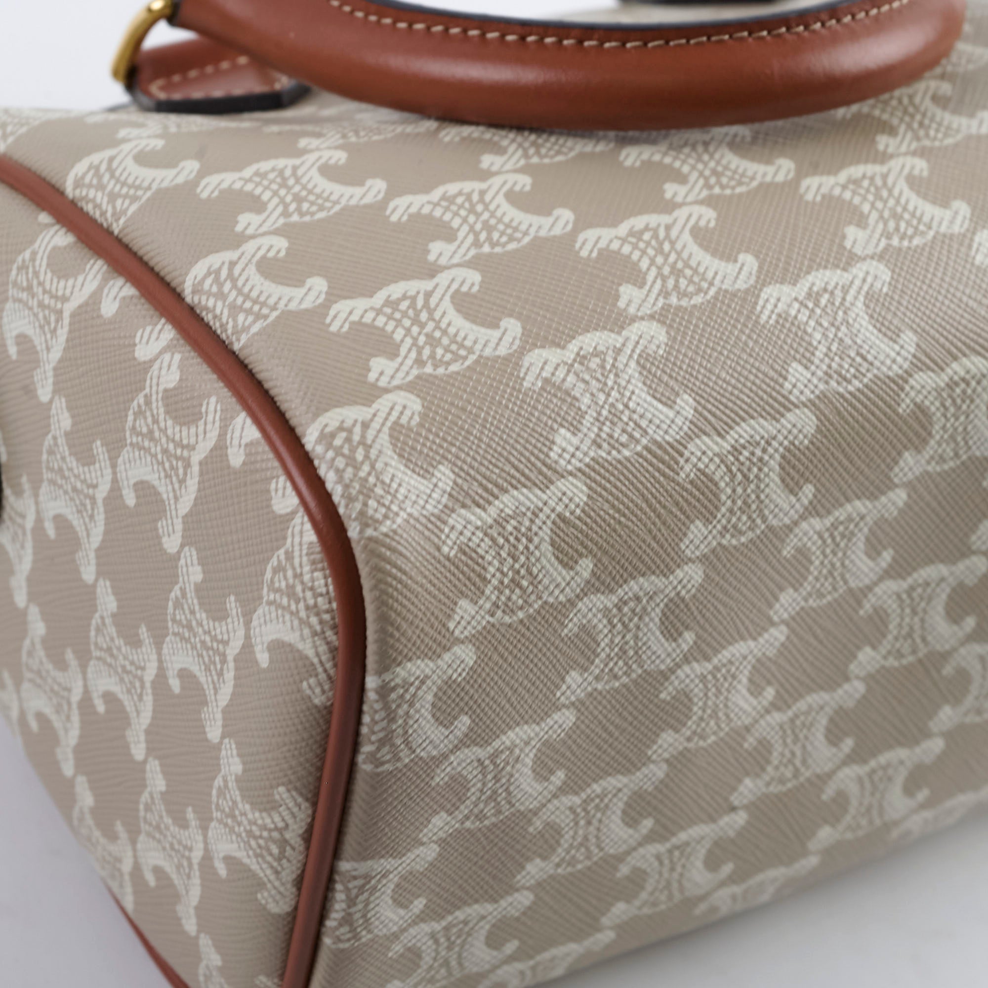 Celine Boston Small Triomphe Bag in Beige/Tan - Luxury Crossbody Handbag for Women, Perfect for Work, Travel & Everyday Use