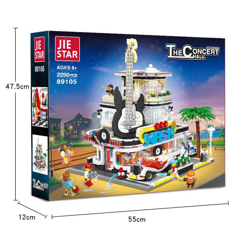 JIESTAR JS89105 2250 PCS Building Blocks - Car Wash Shop Toy Set for Kids, Creative DIY Construction Play for Boys & Girls Ages 6-12 | Perfect for Birthday Gifts, STEM Learning & Pretend Play Scenes