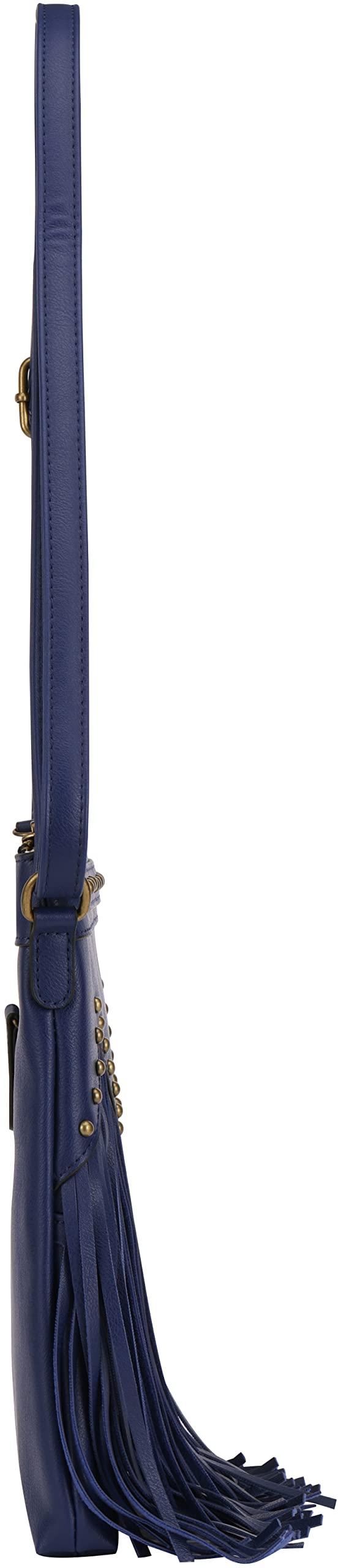 B BRENTANO Vegan Leather Fringed Crossbody Bag with Studs - Stylish & Ethical Handbag for Women, Perfect for Casual Outings, Parties & Travel Accessories