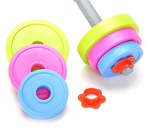 PowerTRC Kids Dumbbell Toy Set - Adjustable Water or Sand Filled Workout Weights for Toddlers, Pretend Play Fitness Equipment for Indoor & Outdoor Exercise - Perfect for Home Gym, Beach Play, and Preschool Activity