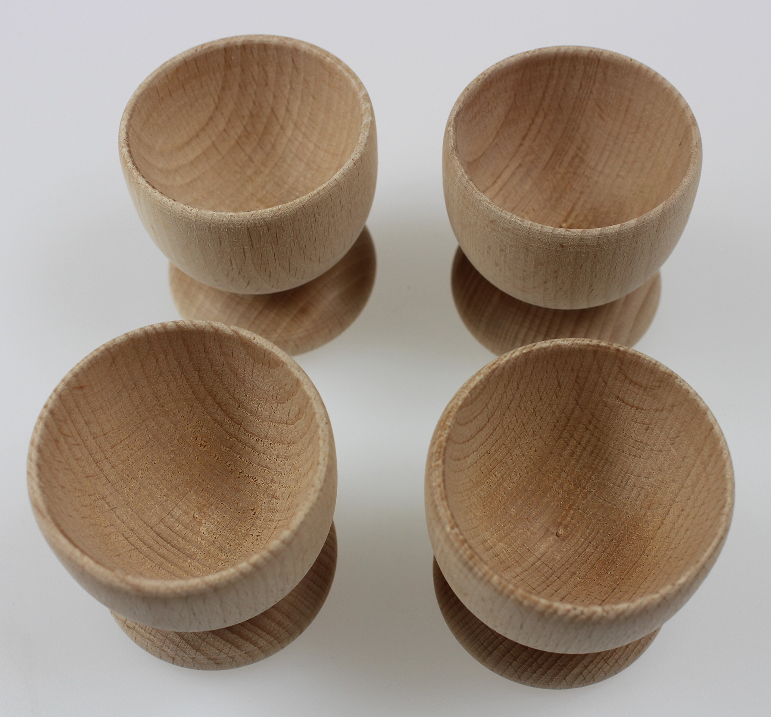 Efo Wooden Egg Cups Set of 4 - Natural Unfinished Wood Boiled Egg Holders for Easter Decor, DIY Arts and Crafts - Perfect Easter Gift for Breakfast, Kitchen Decor, and Holiday Table Setting