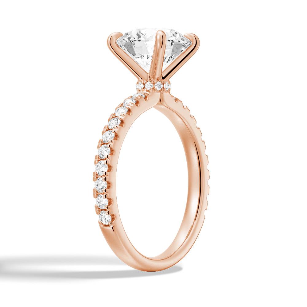1.5 Carat Round Moissanite Engagement Ring with Pavé Band & Hidden Halo - Perfect for Proposals, Weddings & Anniversary Gifts