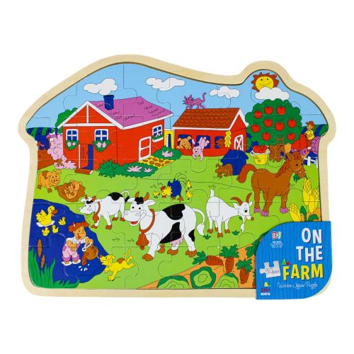 Exclusive Wooden Farm 30-Piece Puzzle for Kids - Educational Toy for Toddlers & Preschoolers - Perfect for Birthday Gifts & Classroom Learning Activities