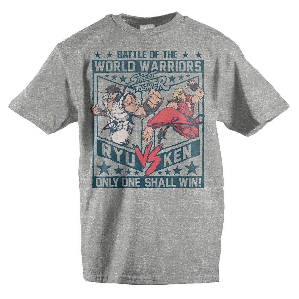 Bioworld Youth Boys Street Fighter Graphic Tee - Ryu & Ken Anime Gaming Shirt for Casual Wear & Cosplay