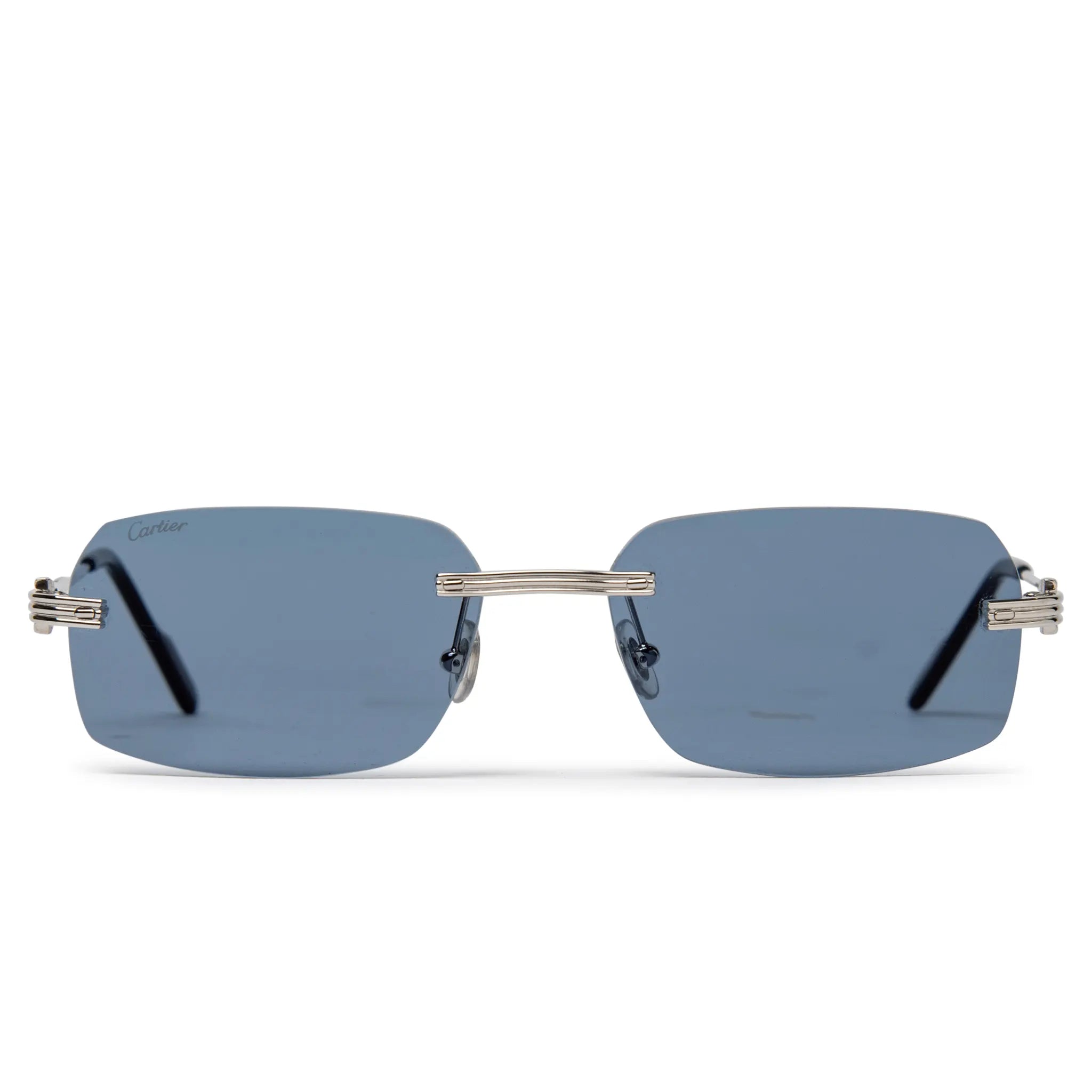 Cartier CT0271S 003 Silver Blue Polarized Sunglasses for Women - UV Protection Luxury Fashion Shades for Beach, Driving & Outdoor Activities
