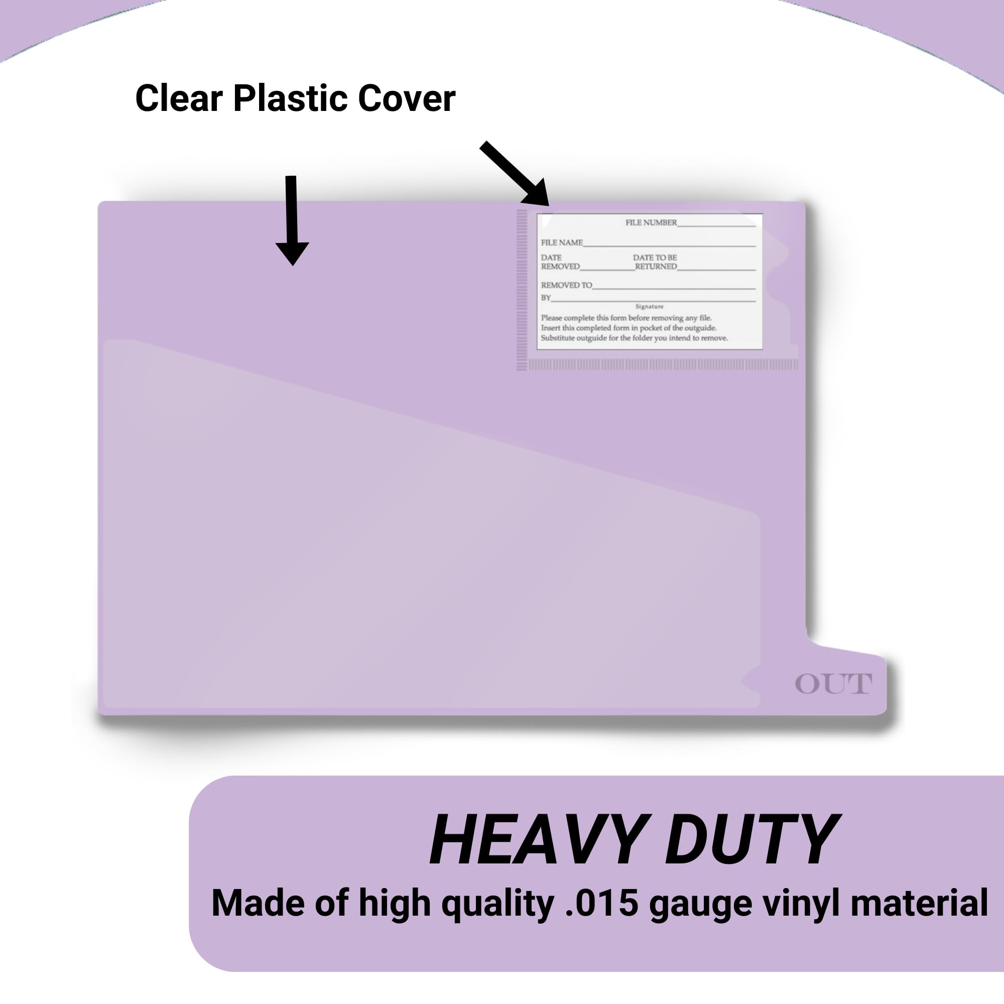 Vinyl File Folders with Diagonal Cut Front Pocket & Top Slip Pocket - Letter Size 9